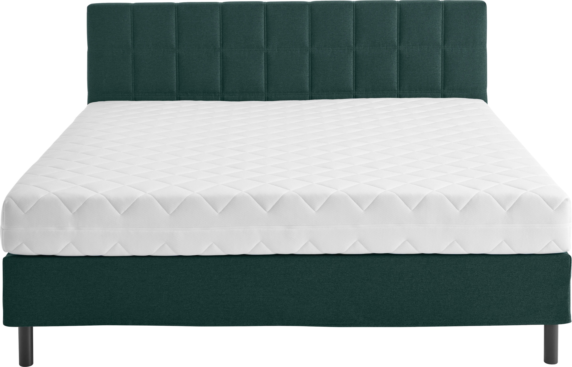 Boxbett "Nikola", grün (dunkelgrün), B:162cm L:210cm, ATLANTIC HOME COLLECTION, Komplettbetten, Boxspringbett, Massivholzfüßen, mit / ohne Matratze, in H2 und H3 erhältlich 10