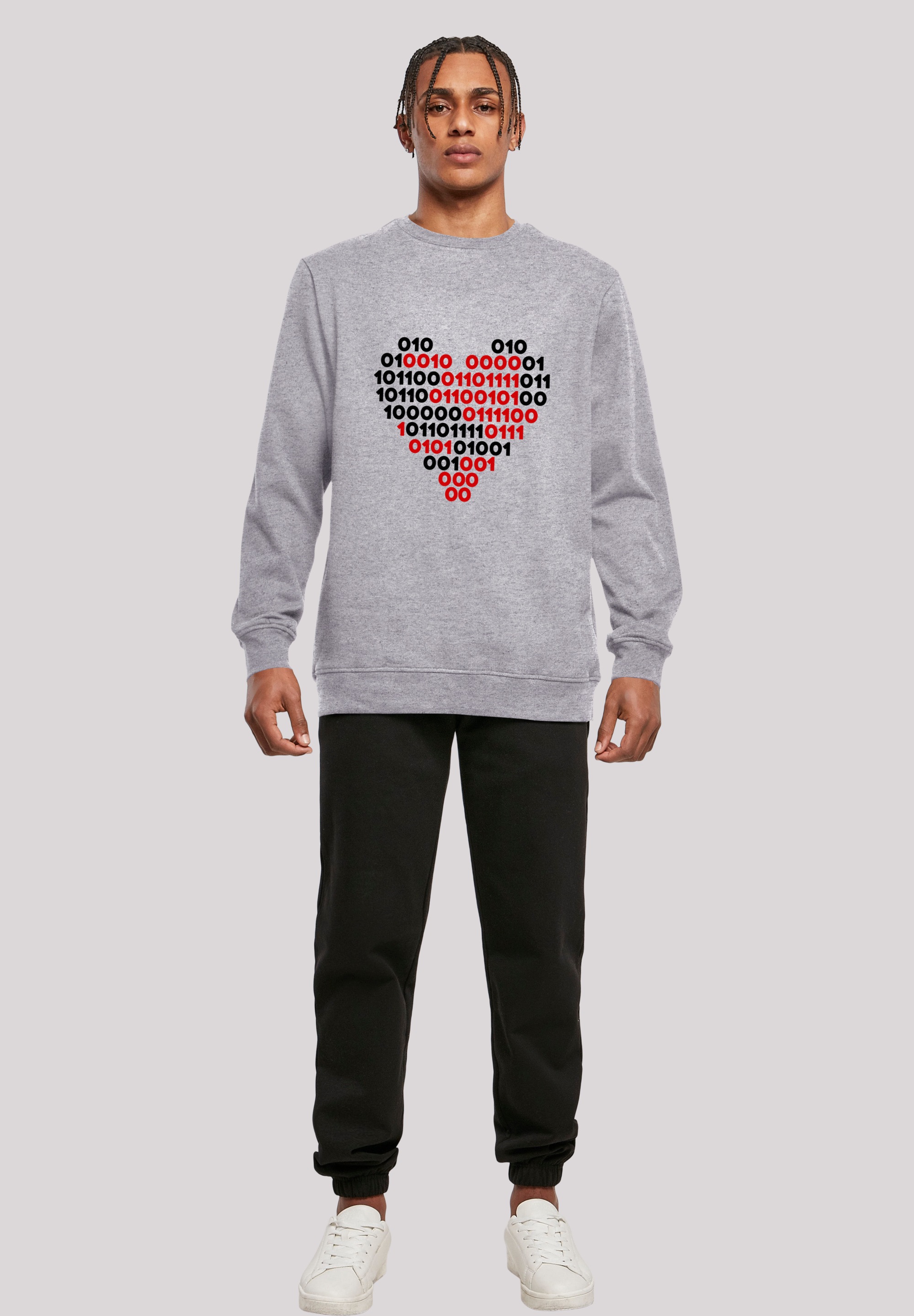 F4NT4STIC Sweatshirt »I love you 01001001 Binary Code Herz Valentinstag«, Premium Qualität