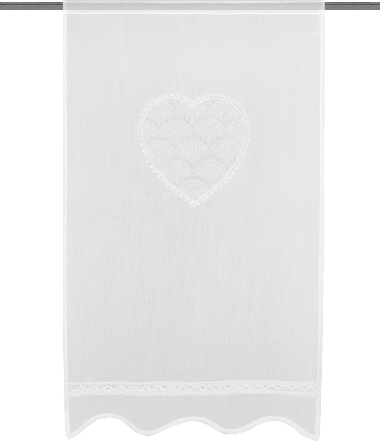 Thumbnail - HOME WOHNIDEEN Türvorhang "CORAZON" Stangendurchzug 1 Stk. tlg. Tür-und Fensterbehang, Batist, bestickt