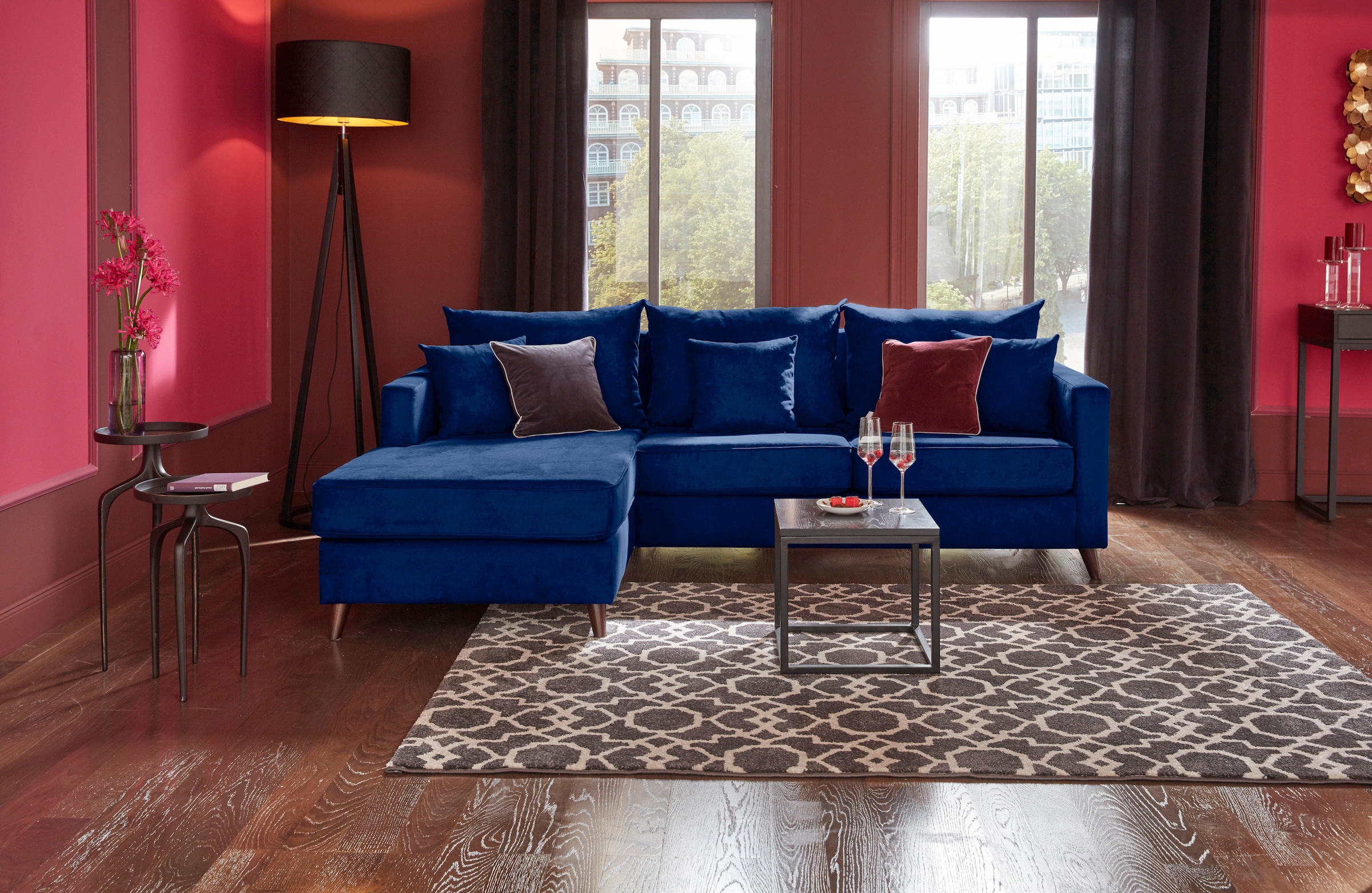Home affaire Ecksofa "Renesse L-Form", lose Kissen, Keder an Sitzkissen günstig online kaufen