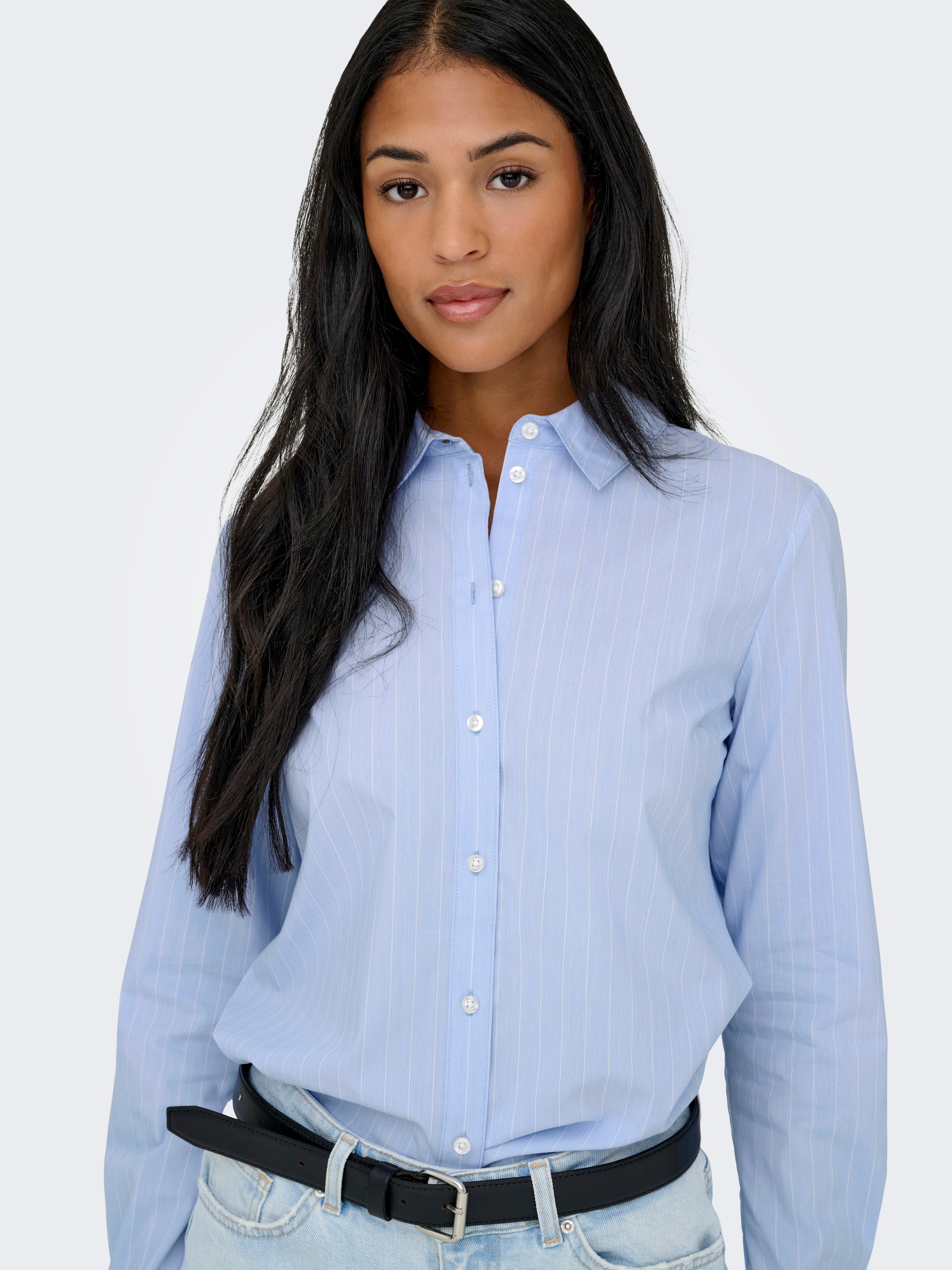 JDY Hemdbluse »JDYMIO L/S SHIRT WVN NOOS«, unifarben oder gestreift