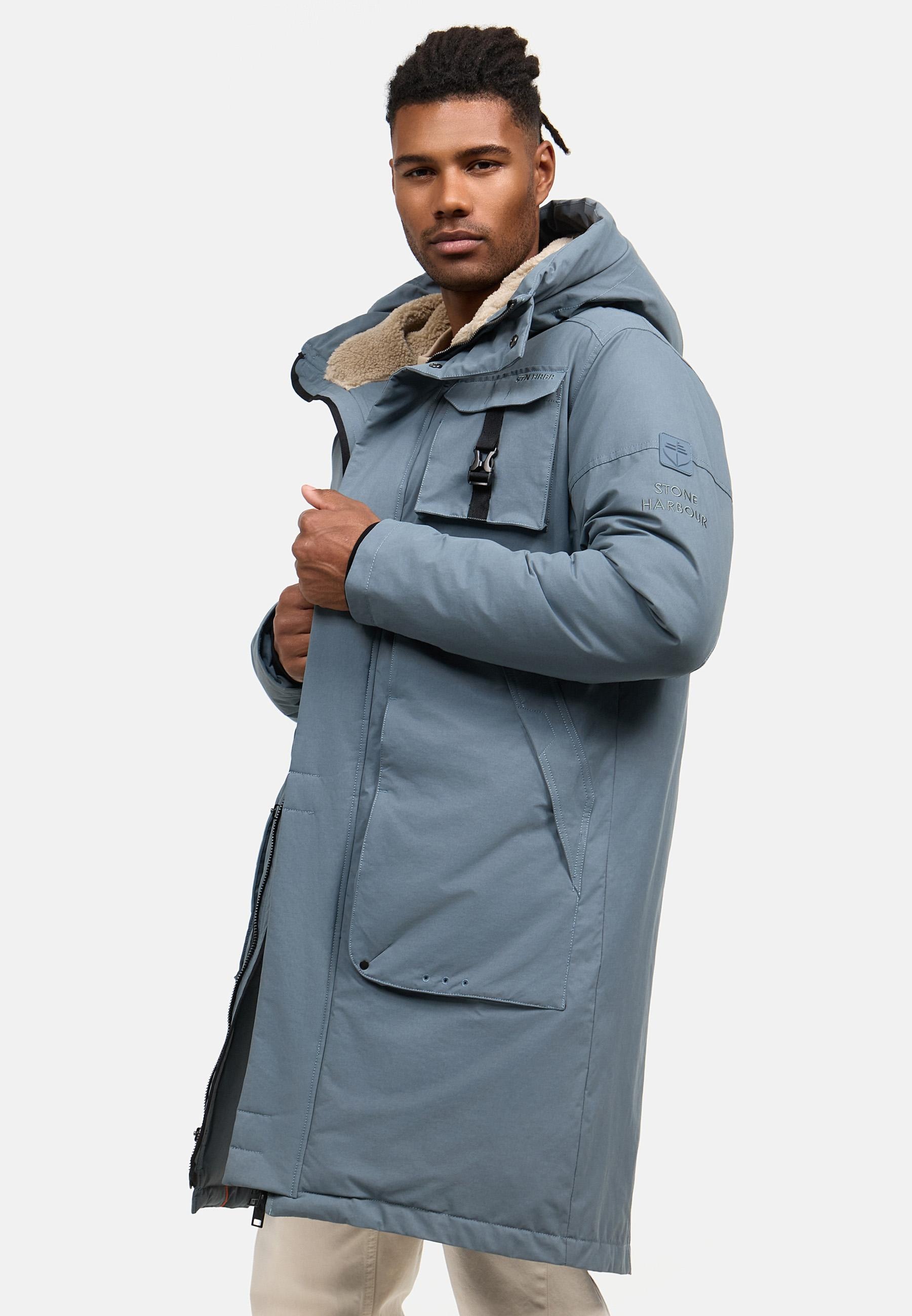 Stone Harbour Wintermantel »Cyriaan XX«, Langer Herren Winterparka mit großen Eingrifftaschen