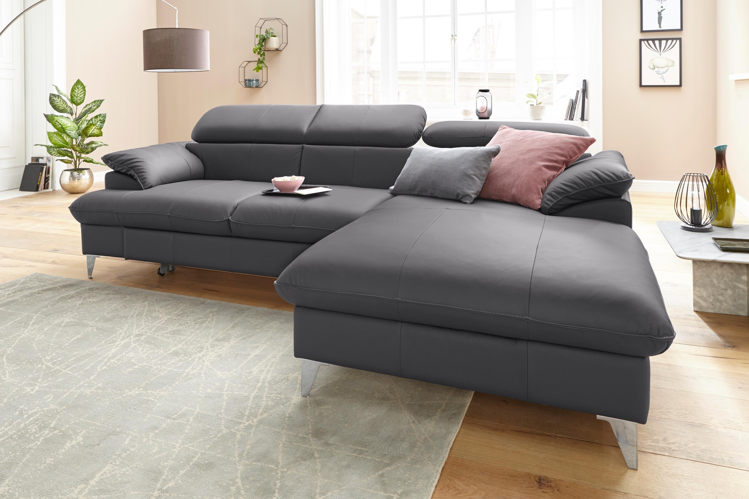 COTTA Ecksofa "Caluso L-Form", mit Kopfteilverstellung, wahlweise mit Bettf günstig online kaufen
