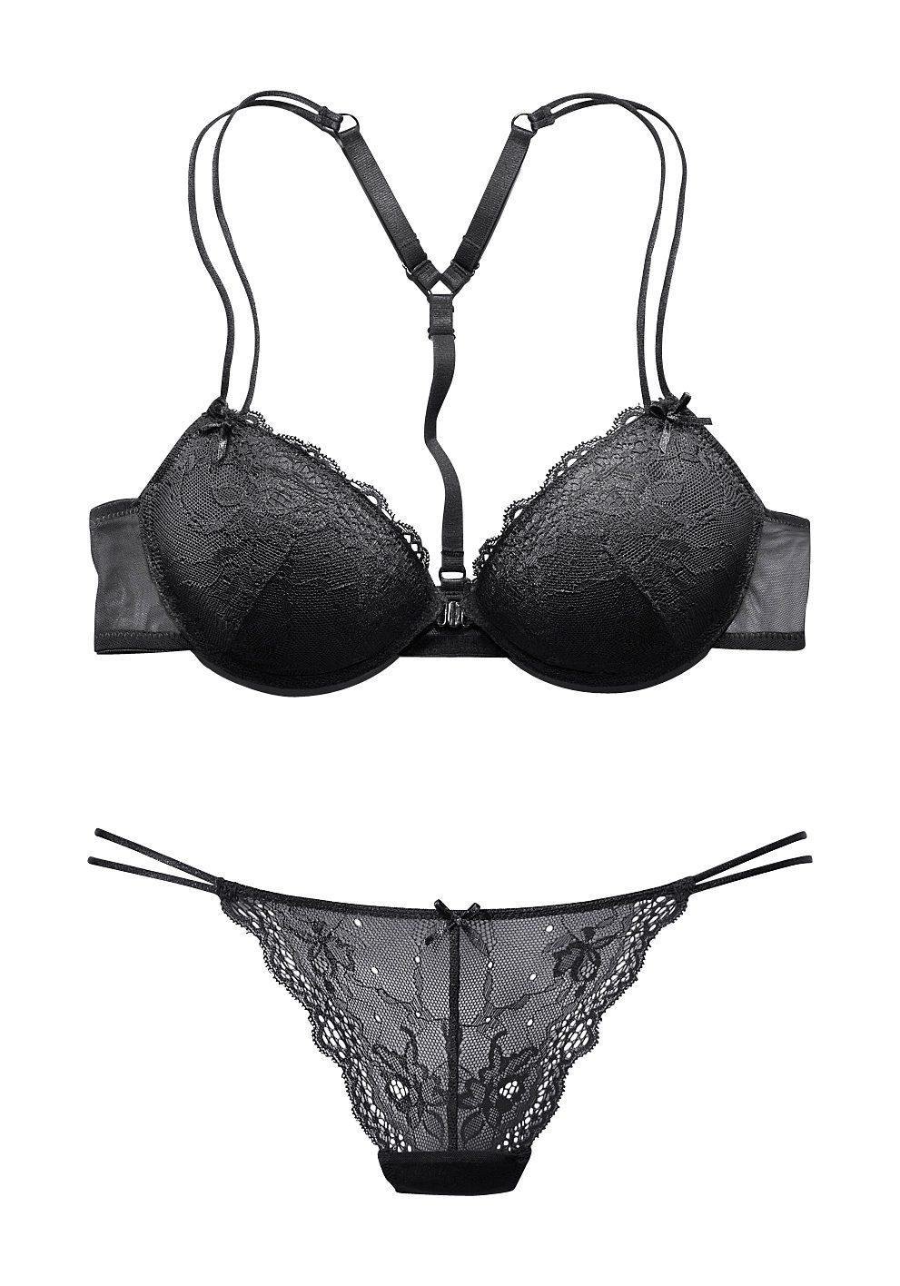 Melrose Set: | BAUR Racerback-Trägern und String), mit Push-up-BH, Vorderverschluss, (2 mit sexy ▷ für tlg., Dessous