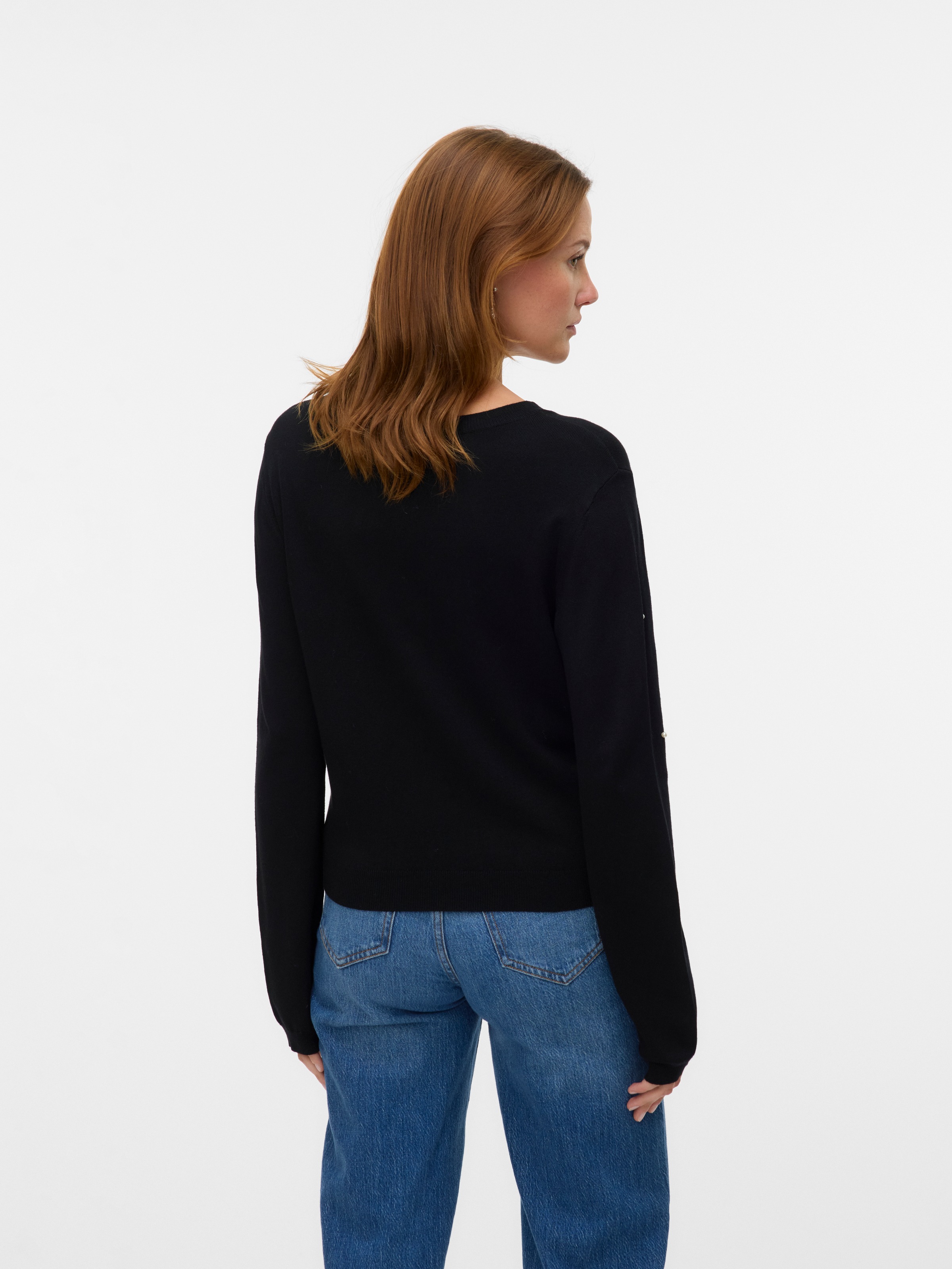 Vero Moda Rundhalspullover "VMGLORY PEARL LS O-NECK PULLOVER BOO" günstig online kaufen