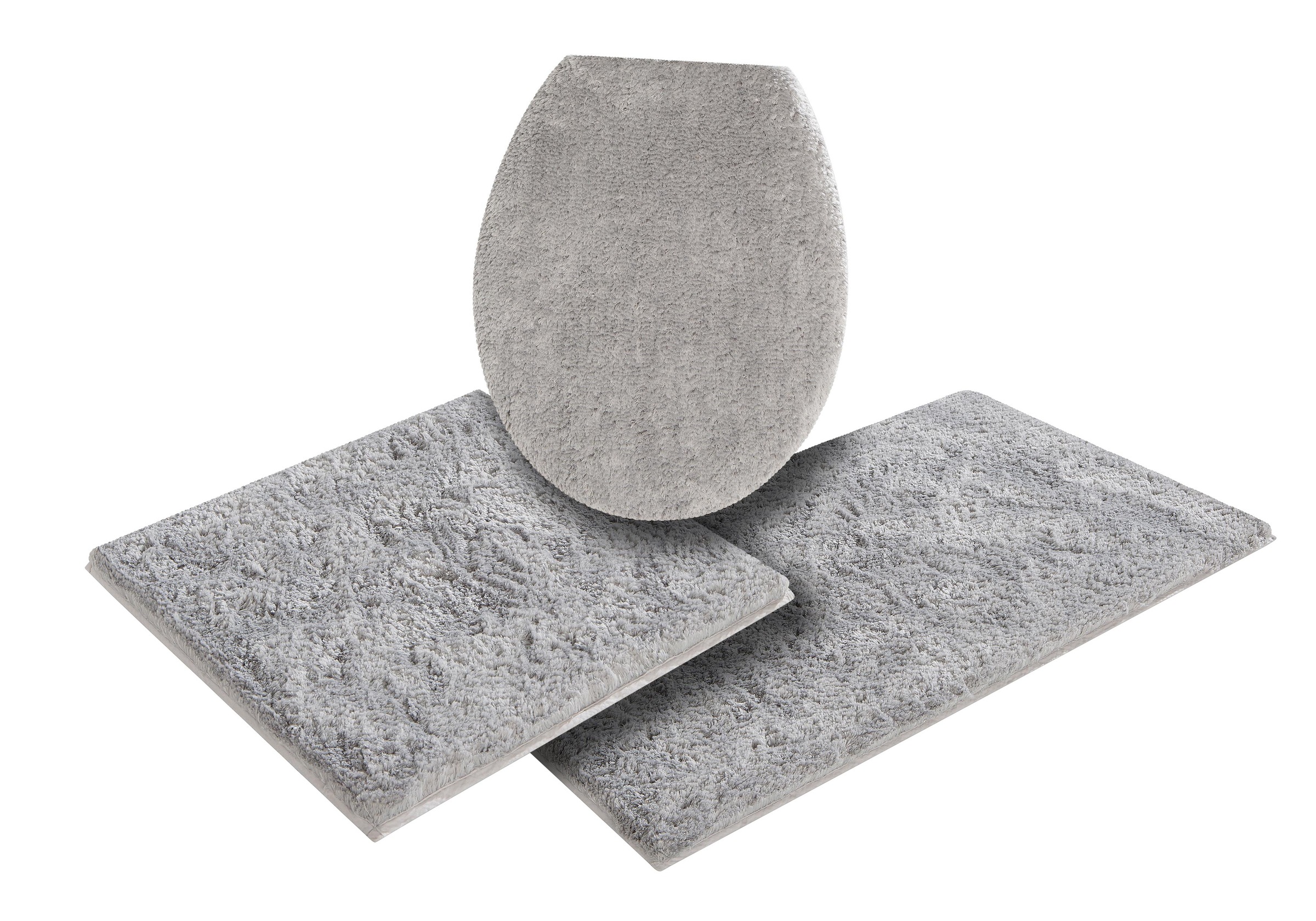 my home Badematte »Jos, Badvorleger, Badezimmer Teppich«, rutschhemmend beschichtet, fußbodenheizungsgeeignet-schnell trocknend, Badematten in Pastell-Farben, Badteppich als 3 teiliges Set erhältlich