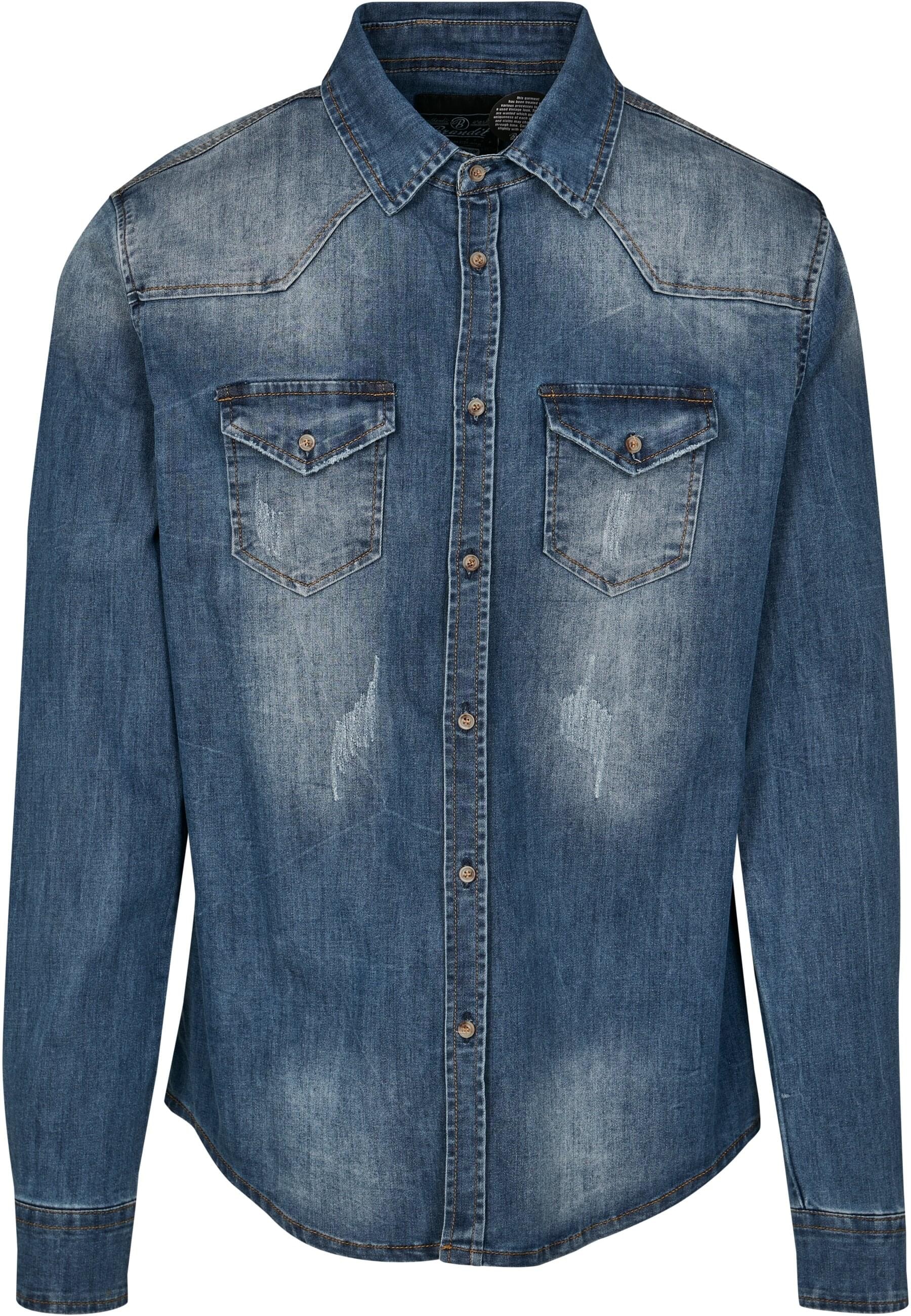Brandit Langarmhemd "Brandit Herren Riley Denim Shirt" 1 Stk. tlg. günstig online kaufen