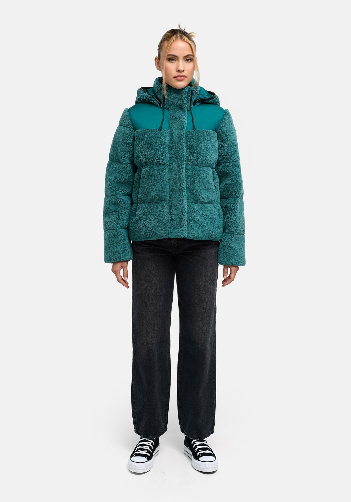 Marikoo Winterjacke "Kaguraa" warme Teddyfell Sherpa Jacke