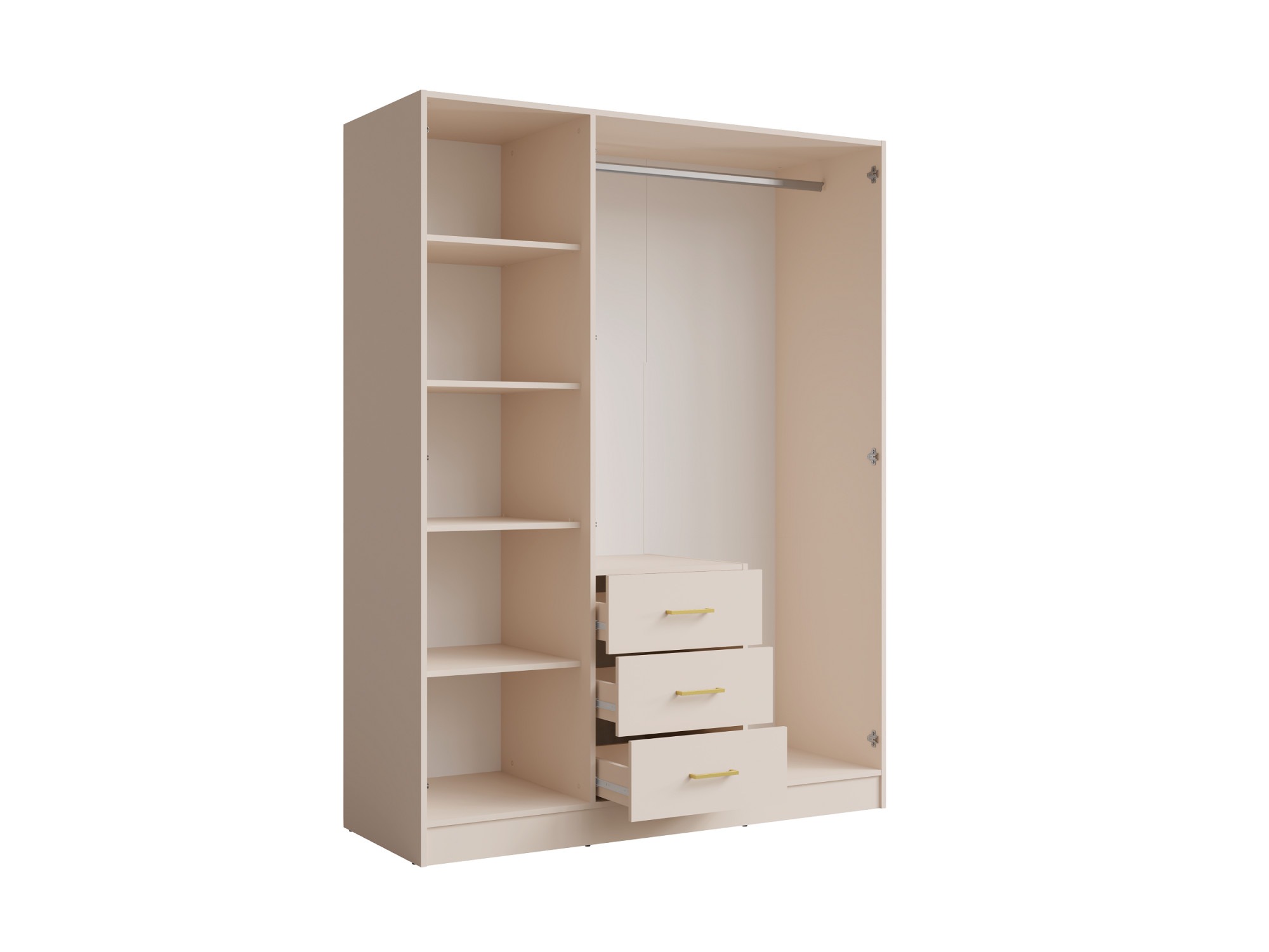 Thumbnail - Home affaire Kleiderschrank "KOS Garderobe mit 3 Schubladen, Kleiderstange, 4 Einlegeböden, Spiegel" Kleiderschrank mit ...