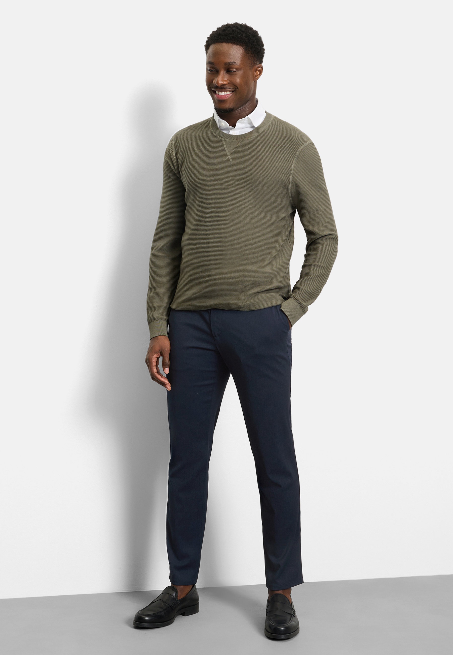 OLYMP Casual Knit Sweater Men Olive M 2