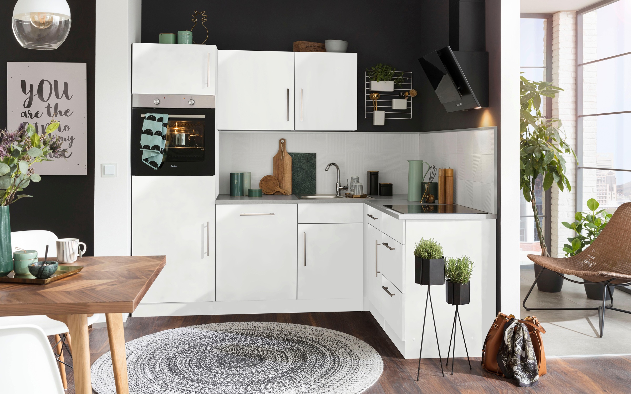 wiho Küchen Winkelküche "Cali, TOPSELLER" ohne E-Geräte, Stellbreite 230 x günstig online kaufen