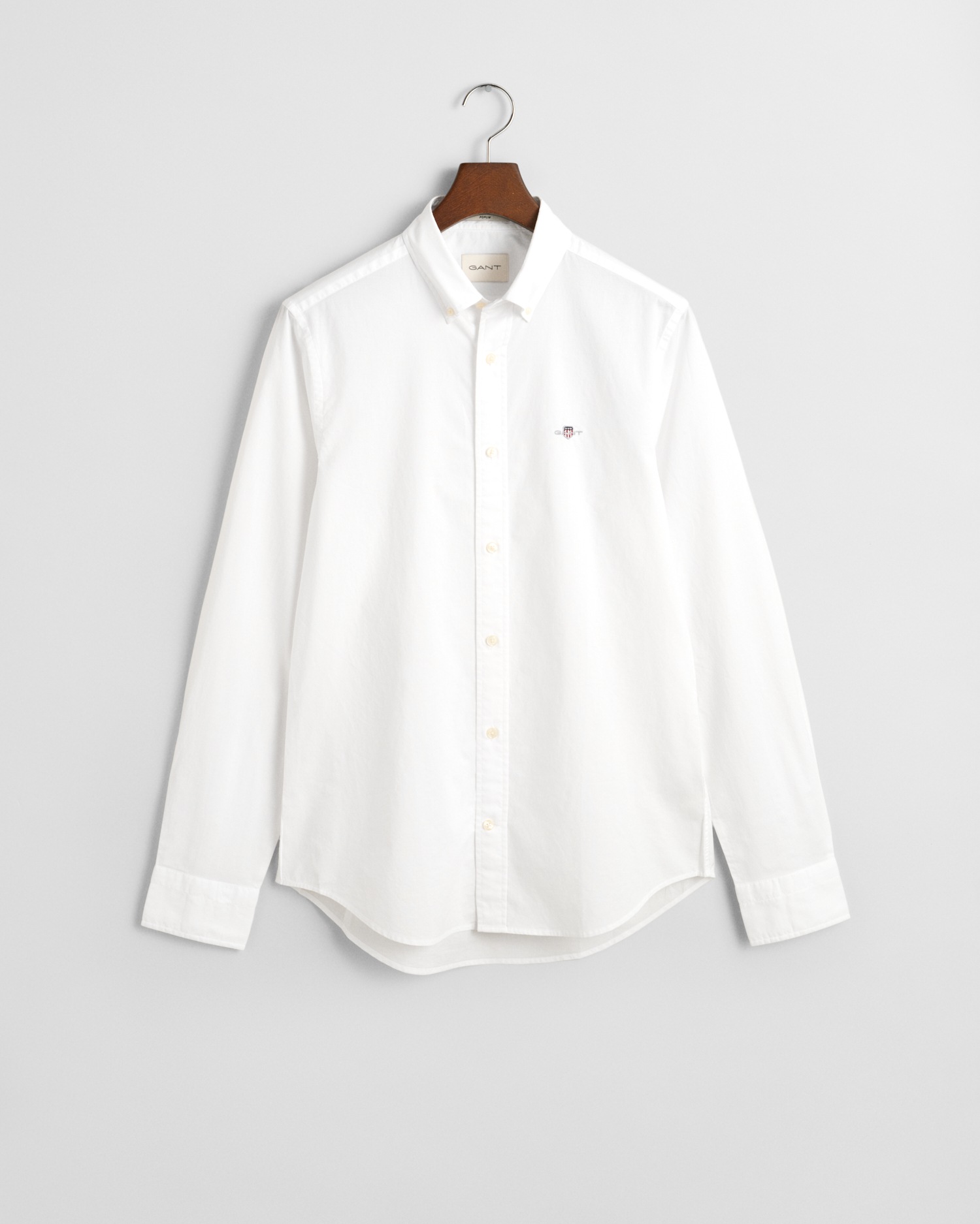 Gant Langarmhemd »Slim Fit Popeline Hemd leichte Baumwolle strapazierfähig pflegeleicht«, mit klassischer Logostickerei auf der Brust