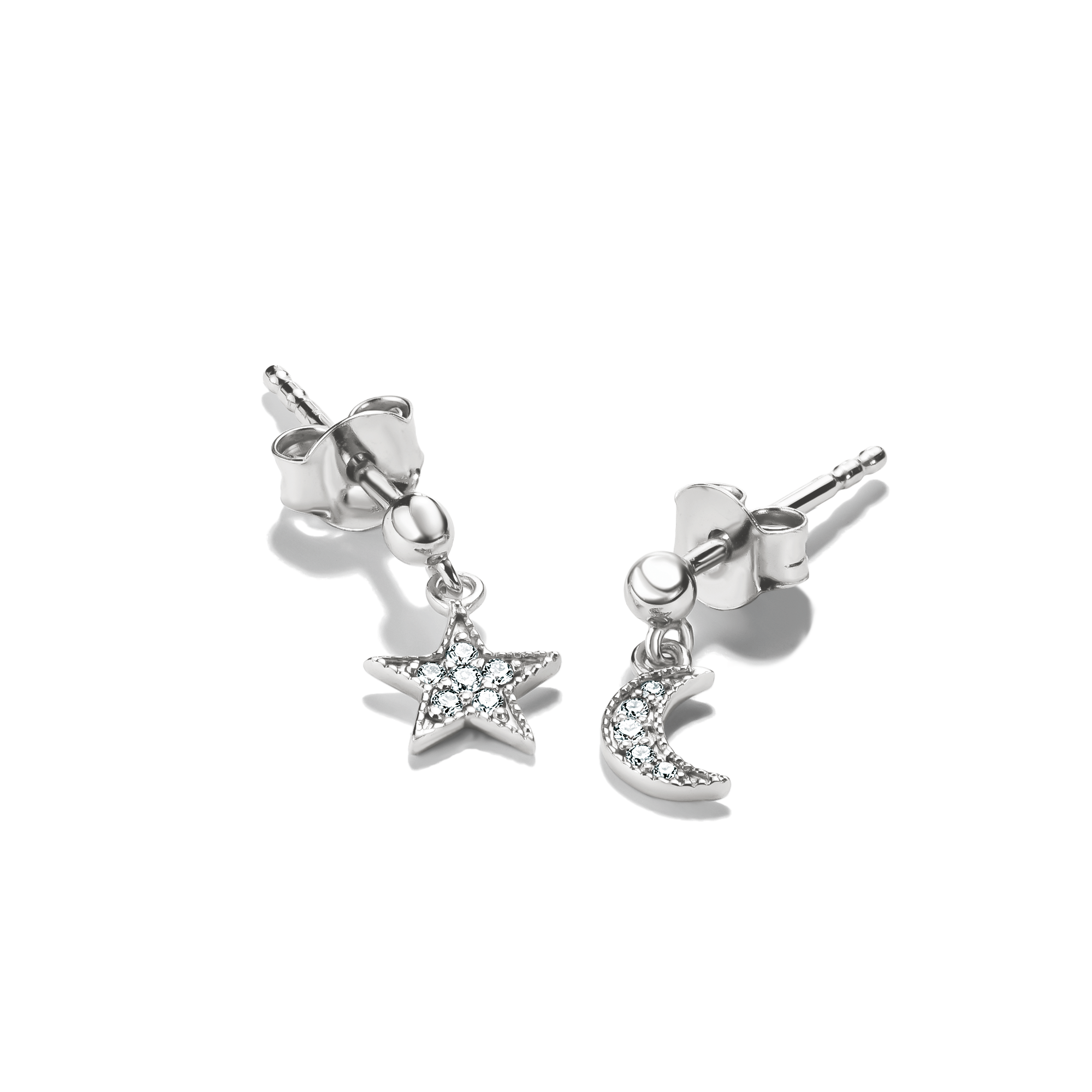 THOMAS SABO Paar Ohrstecker »Mond-Desgin und Stern-Optik« mit Zirkonia (synth.)