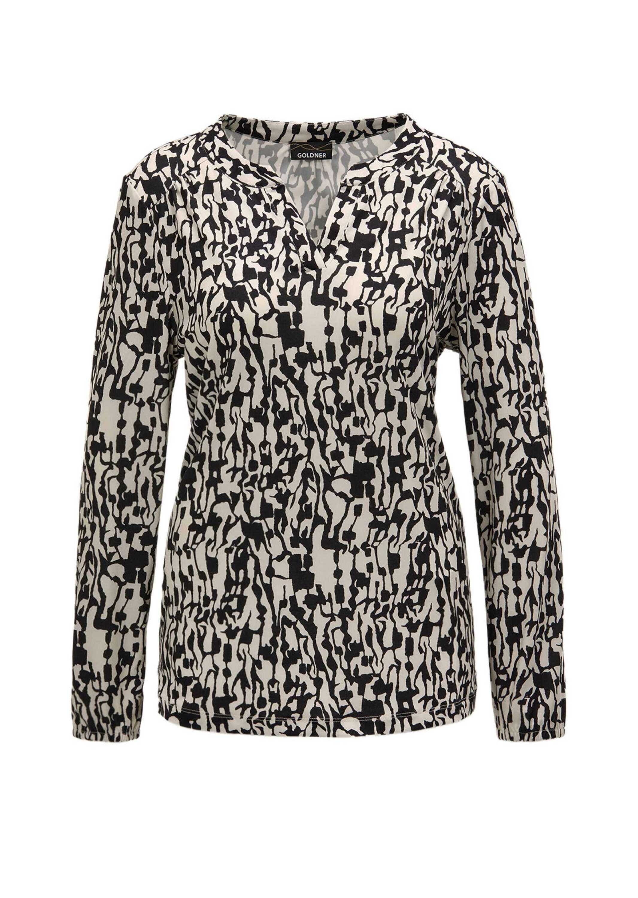 GOLDNER Kurzarmbluse "Kurzgröße Elegantes Blusenshirt mit V-Ausschnitt" günstig online kaufen
