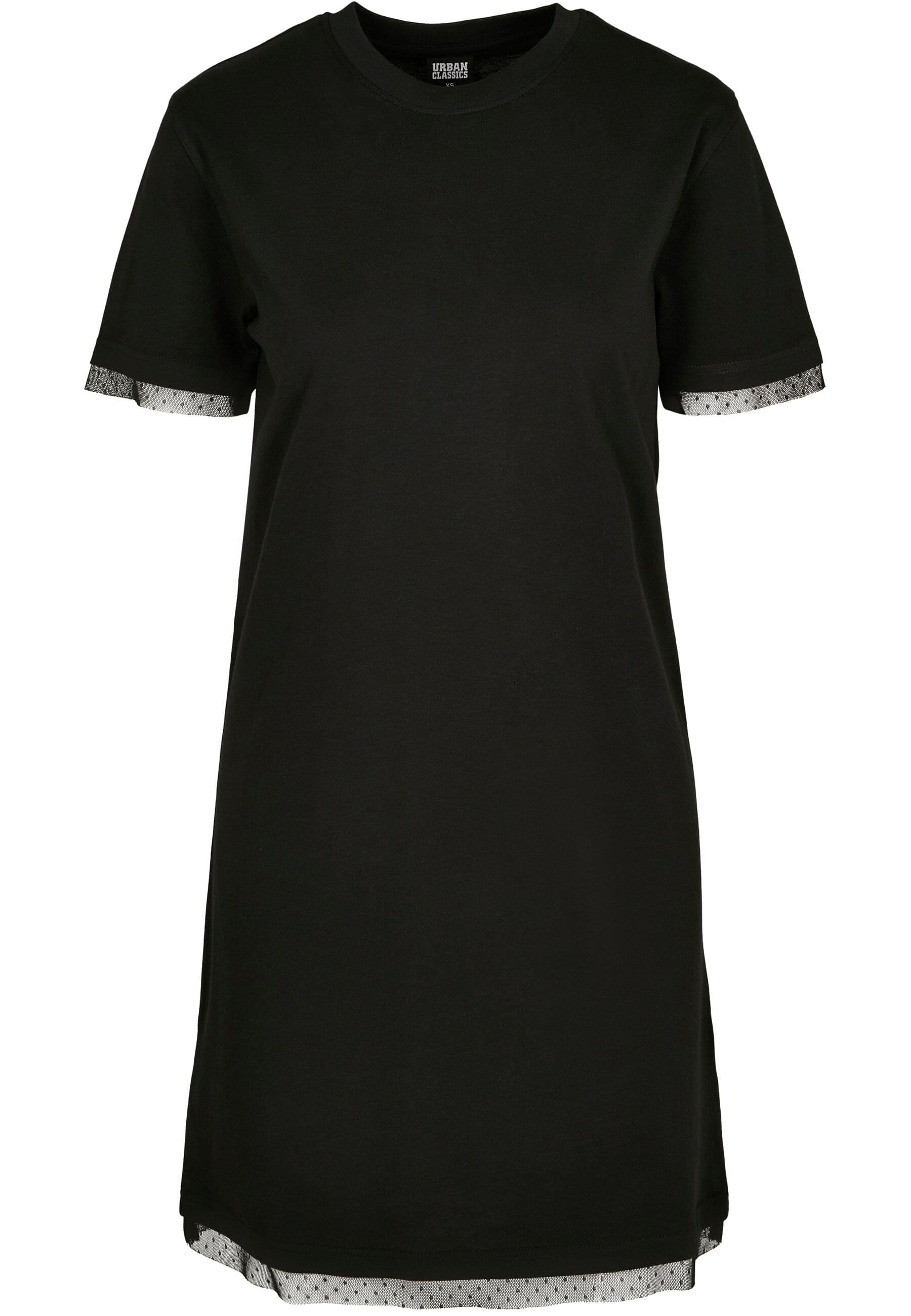 URBAN CLASSICS Shirtkleid "Urban Classics Damen Ladies Boxy Lace Hem Tee Dress", (1 tlg.)