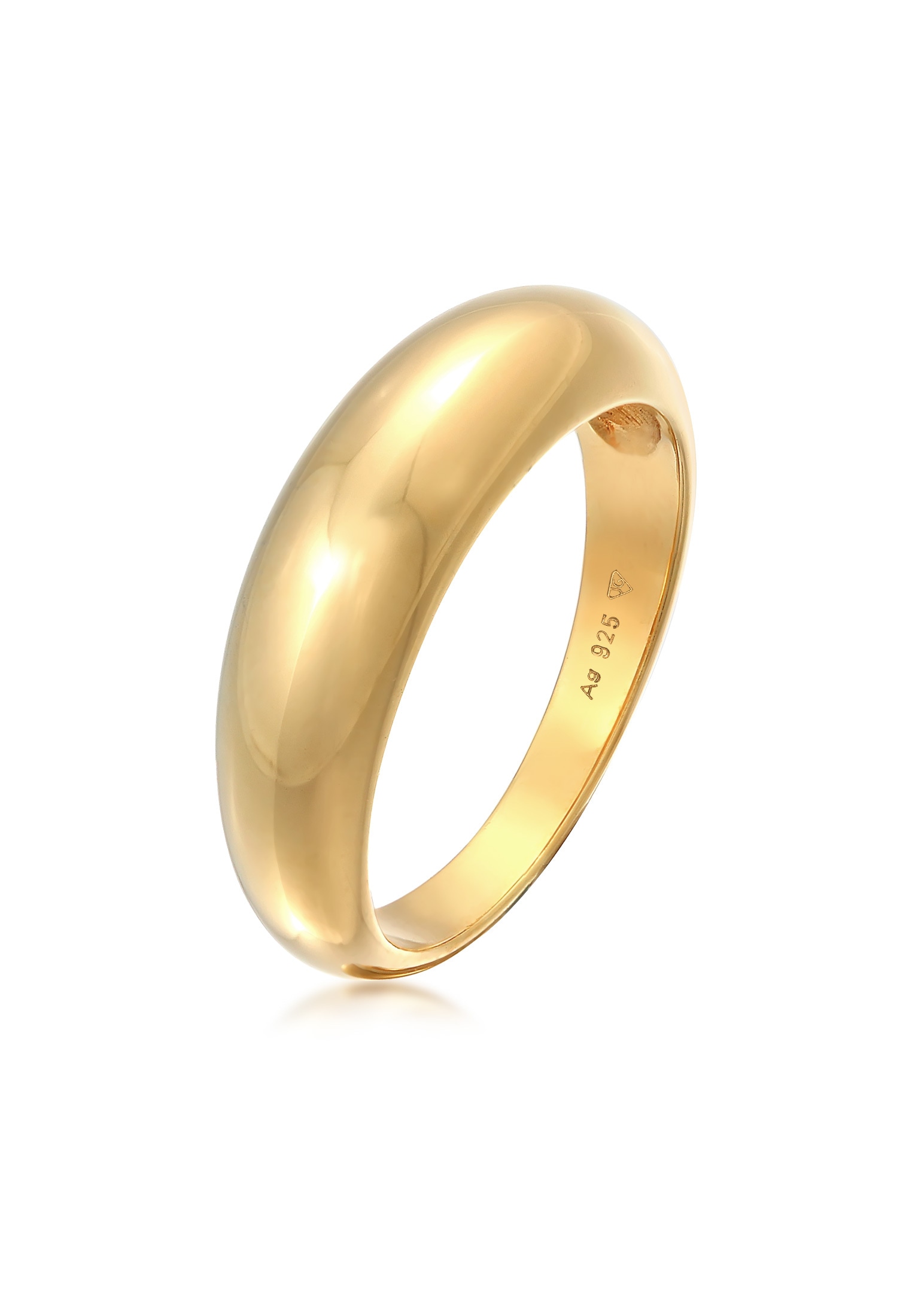 ELLI Damen Siegelring "Ring Bandring Stapelring 925er Silber", 62, ohne Stein, Silber 925 (Sterlingsilber), gold, Silber 925 (Sterlingsilber),