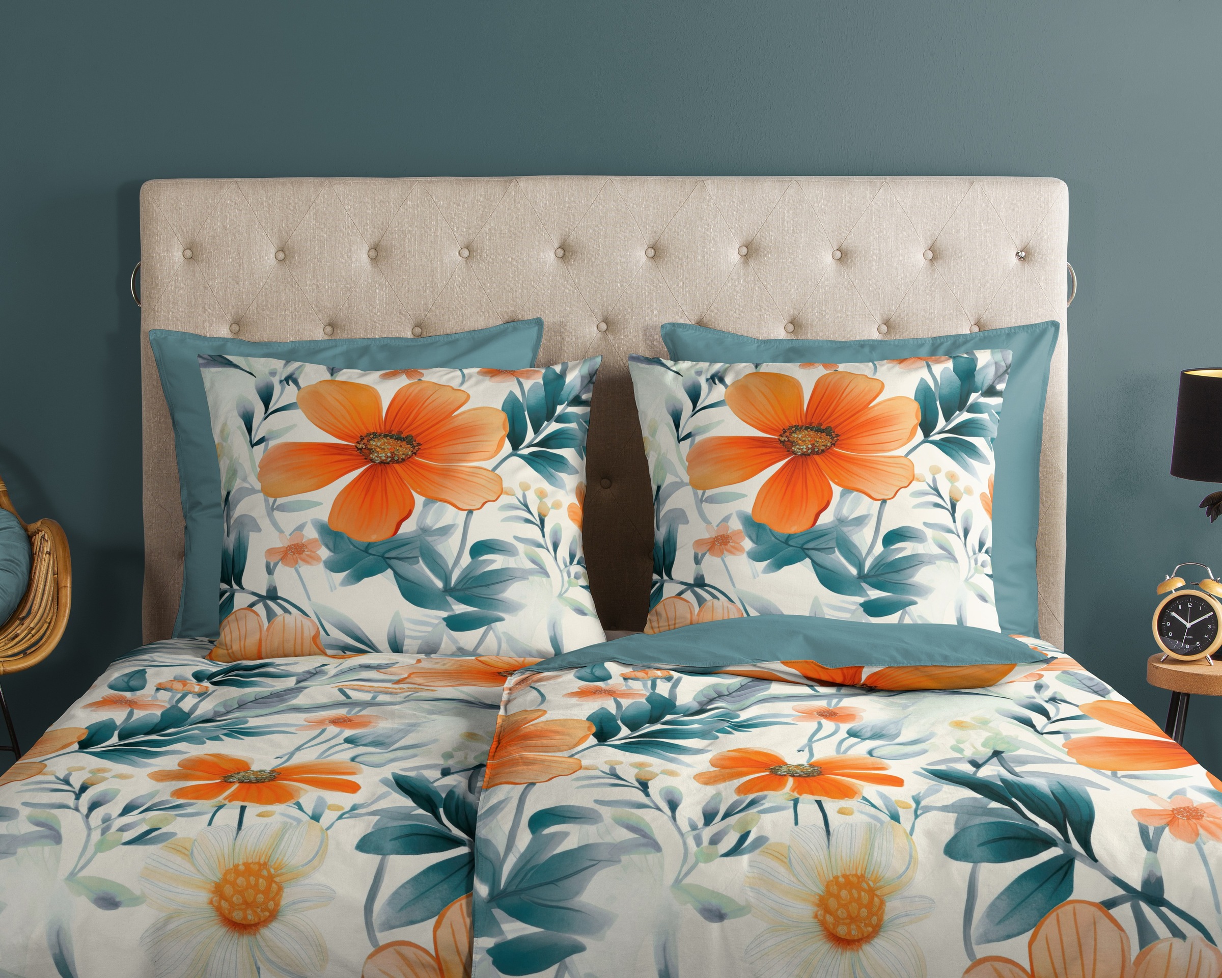 good morning Wendebettwäsche »Spirit«, 100% Baumwolle, Renforcé, Reißverschluss, Wendeoptik, Blumen, Mohn