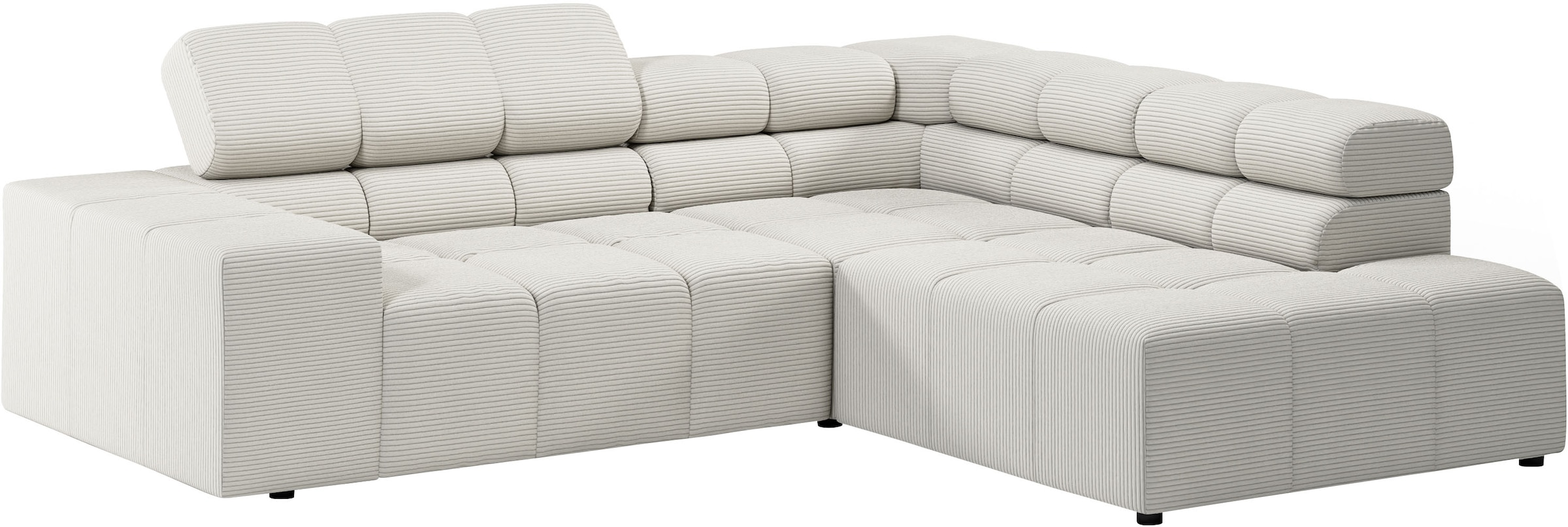 INOSIGN Ecksofa »Ancona, incl. Kopfteilverstellung + 3 Zierkissen, L-Form, bequem«, wahlweise motorische Sitztiefenverstellung, B/T(H: 249/215/70 cm
