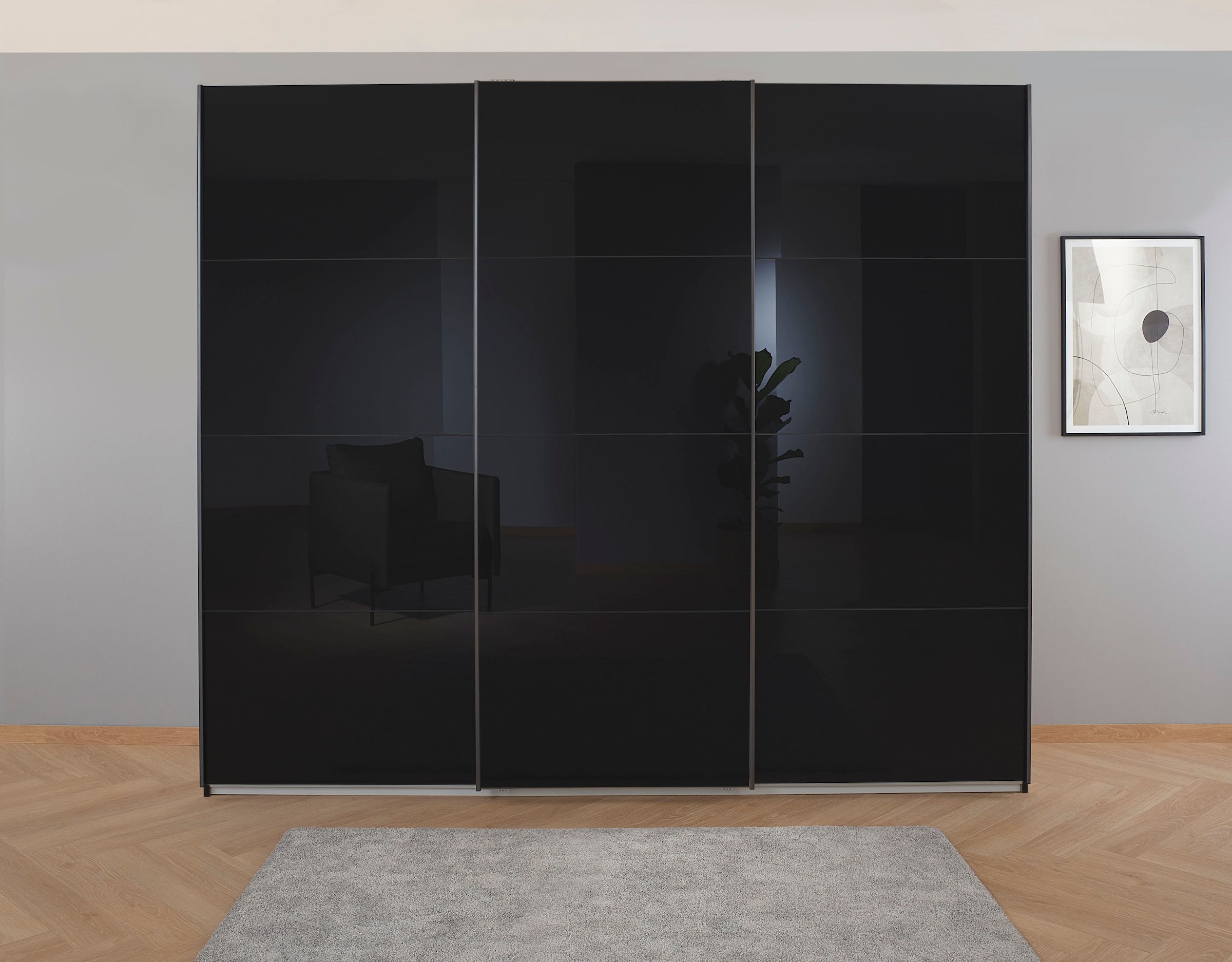 OTTO home Kleiderschrank "Mehrzweckschrank Aktenschrank Möbel Mietswohnung Schlafzimmer KOLUNA" 3 Ausstattungen BASIC/CLASSIC/PREMIUM (inkl. SOFT-CLOSE-FUNKTION), Breiten 203/271/315/360 cm Höhen 210/229 Glas-Front MADE IN GERMANY