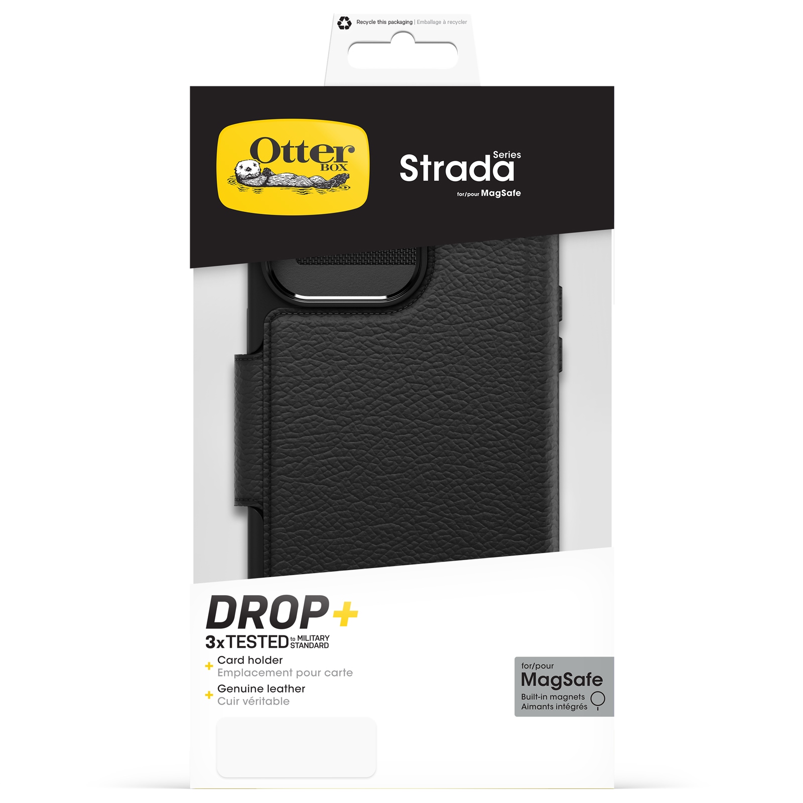 Otterbox Flip Case »Strada Hülle für Apple iPhone 15 Pro Max für MagSafe, stoßfest« Apple iPhone 15 Pro Max sturzsicher,Premium Lederfolio , 3x getestet nach Militärstandard