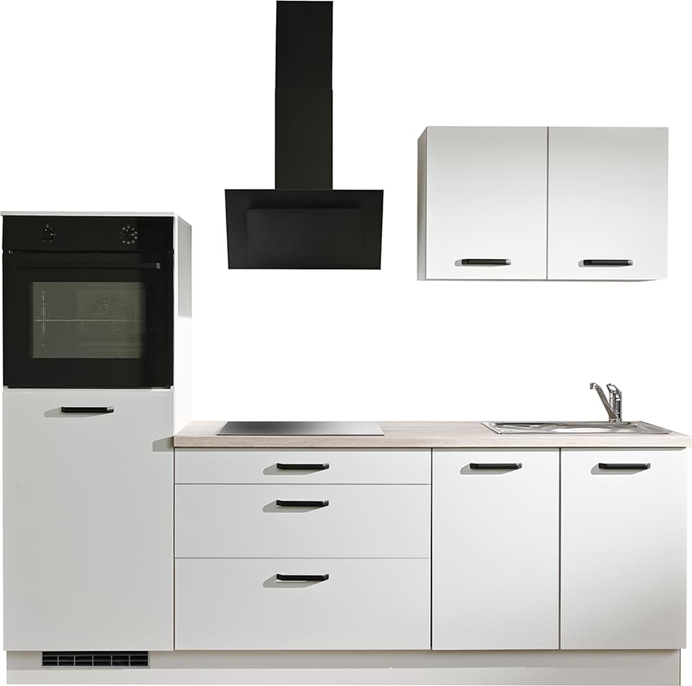wiho Küchen Küchenzeile "Compact" Breite 240cm, wahlweise mit Geräten (mit Kühlschrank)