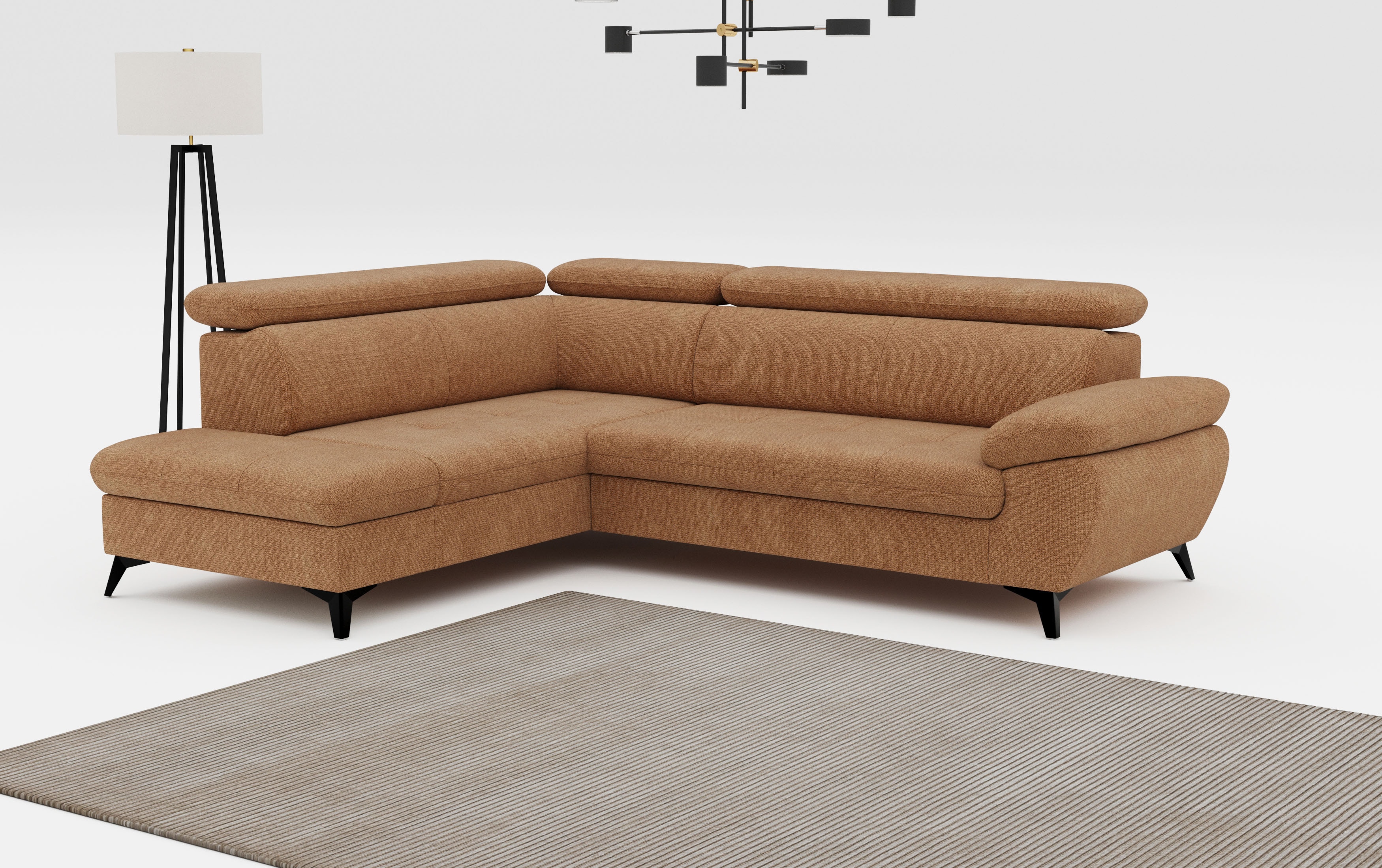 COTTA Ecksofa "Hudson" mit Kopfteilverstellung, optional Schlaffunktion & Bettkasten