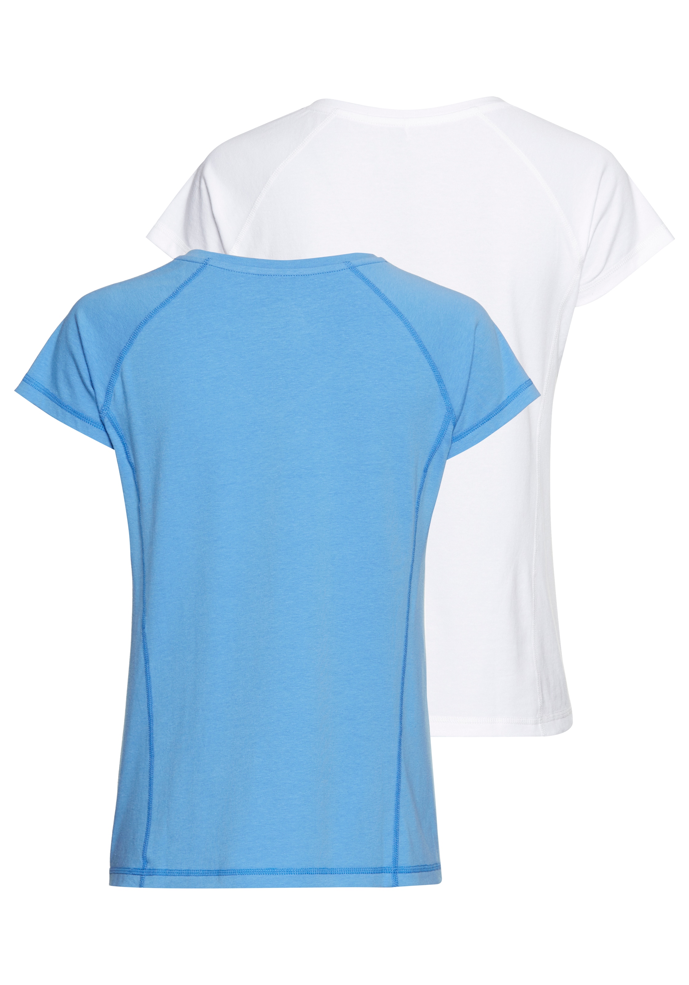 FAYN SPORTS Funktionsshirt »Double Pack Essential«, (Packung, 2 tlg., 2er-Pack), Kurzarm, lockere Passform, unifarben, V-Ausschnitt