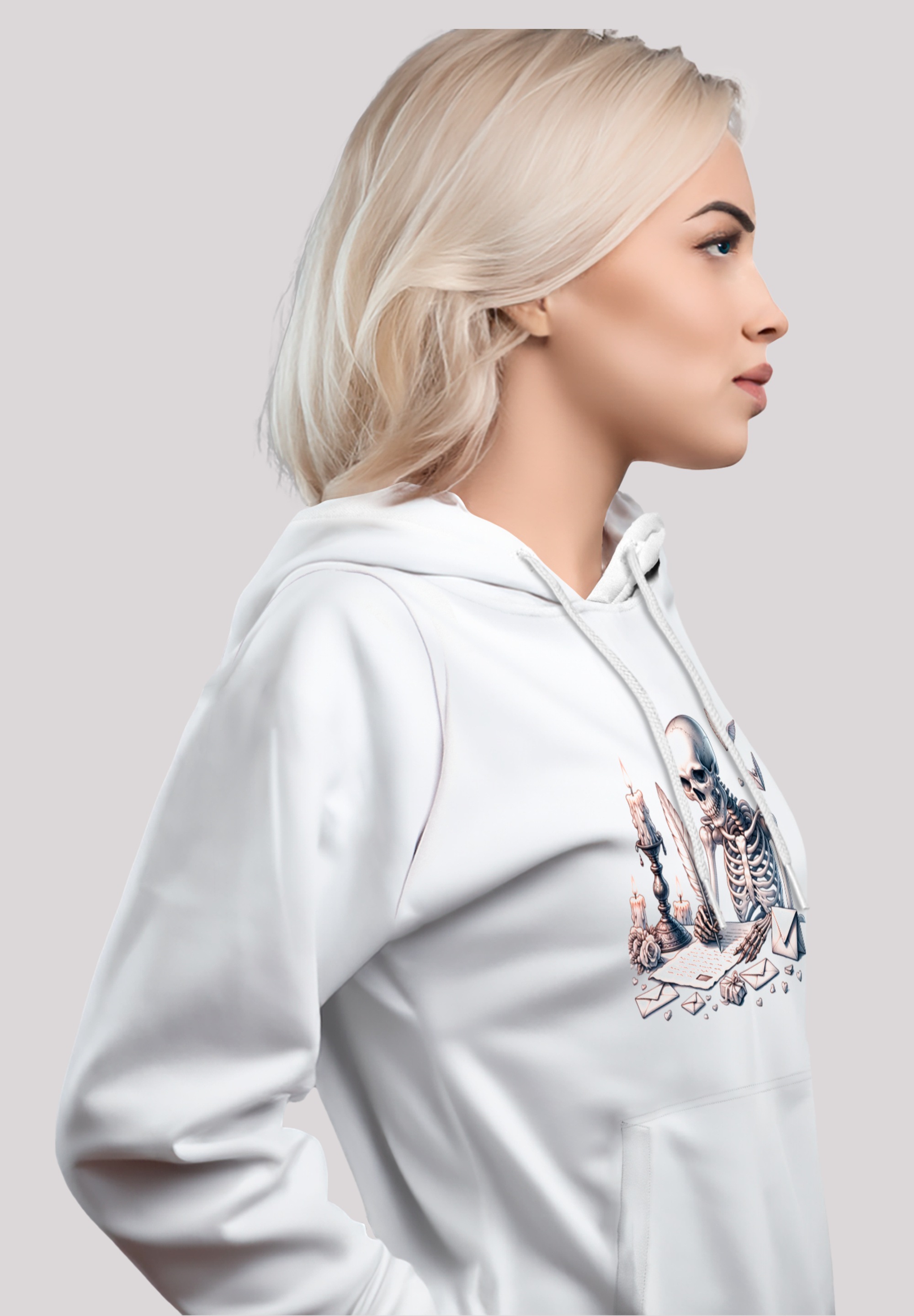 F4NT4STIC Kapuzenpullover »Skelett Liebesbrief Valentinstag«, Premium Qualität