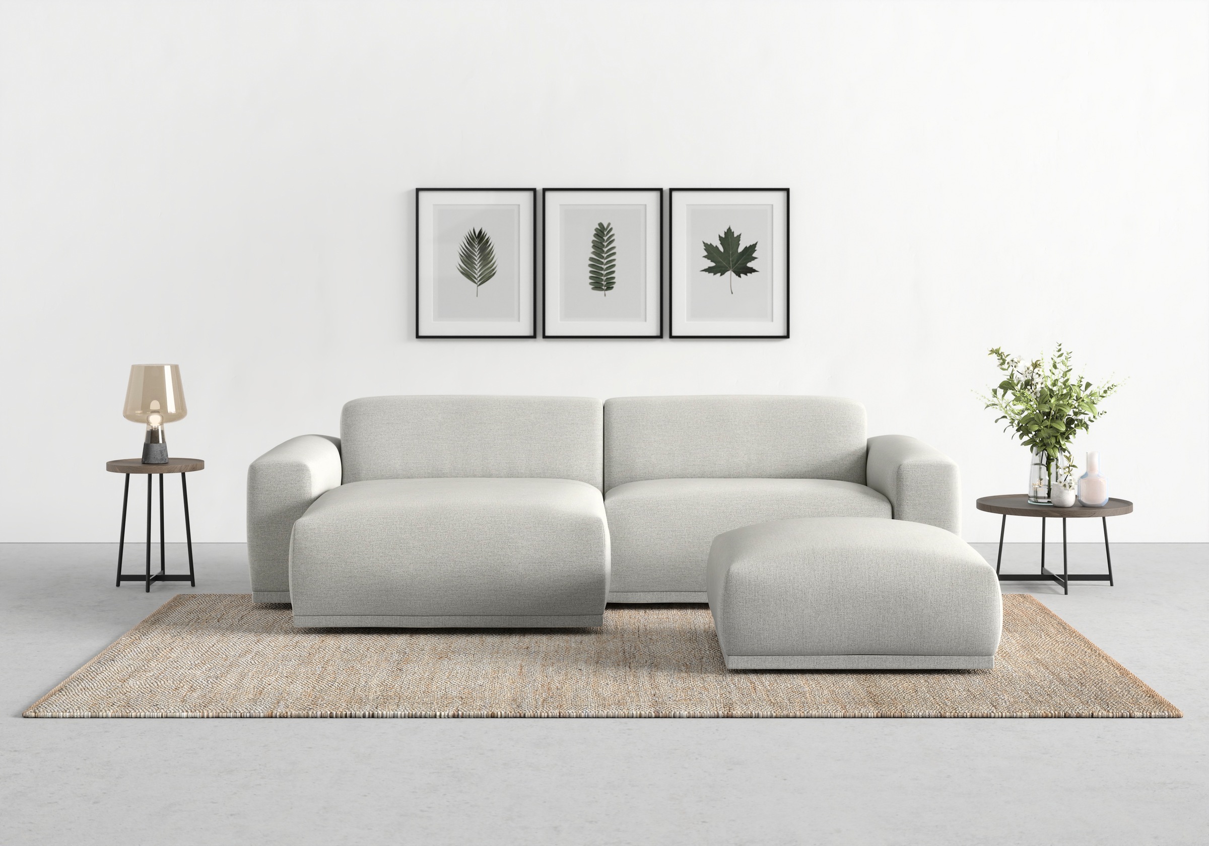 TRENDMANUFAKTUR Ecksofa »Braga, mit hochwertigem Kaltschaum, L-Form, in Cord erhältlich«, (2 St.), modernes Sofa, Couch mit hohem Sitzkomfort, 255/72/160 cm (B/H/T)