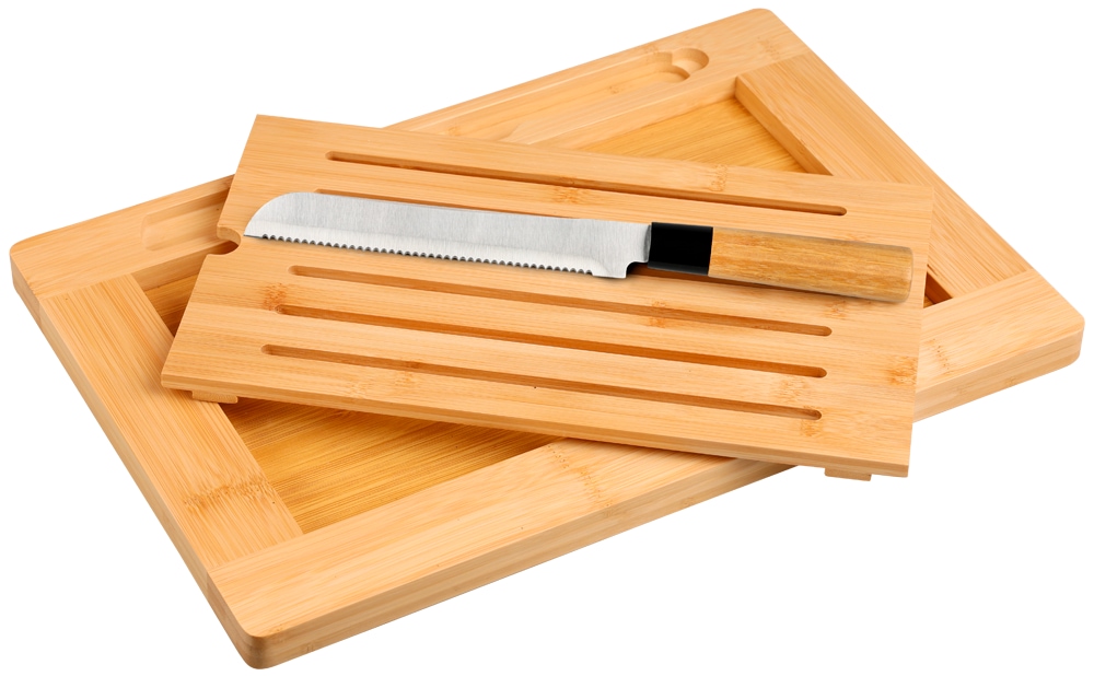 KESPER® Schneidebrett »Brot-Schneidebrett«, (Set, 2 St., Brett inklusive Messer), inkl. Brotmesser