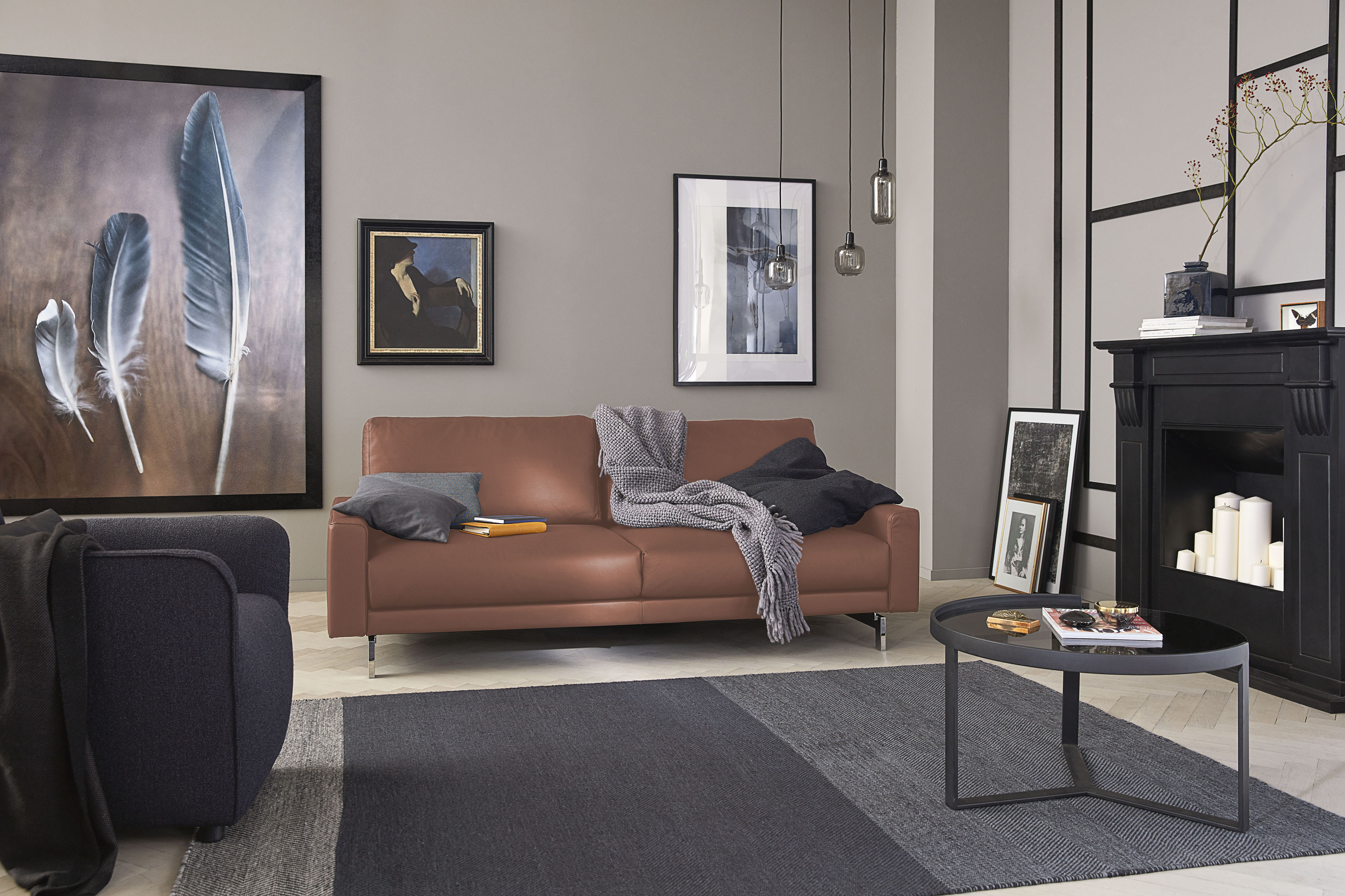 hülsta sofa 2-Sitzer »hs.450«, glänzend, | Armlehne cm BAUR chromfarben bestellen Fuß Breite 164 niedrig