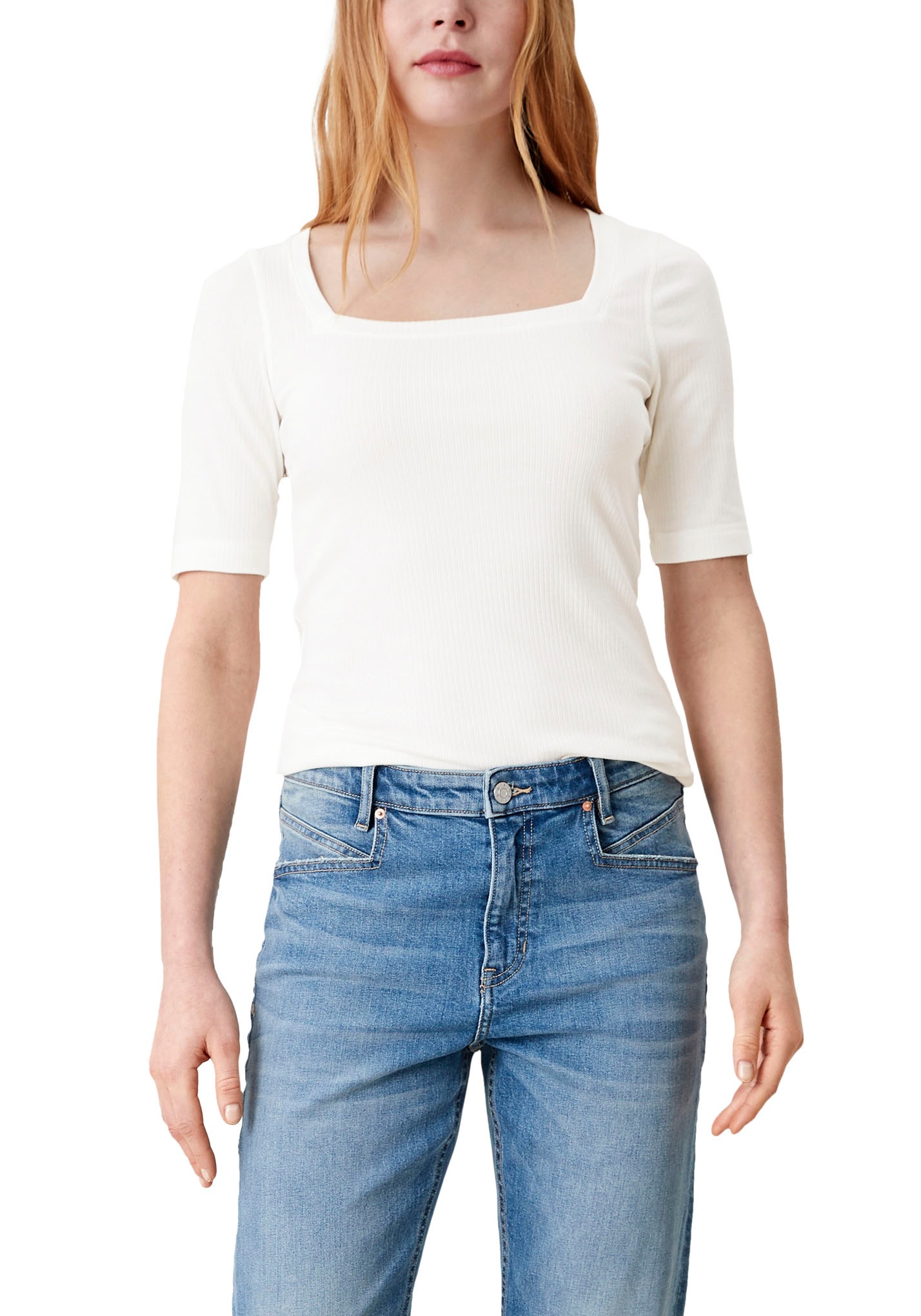 s.Oliver Kurzarmshirt in Rippstrick Optik