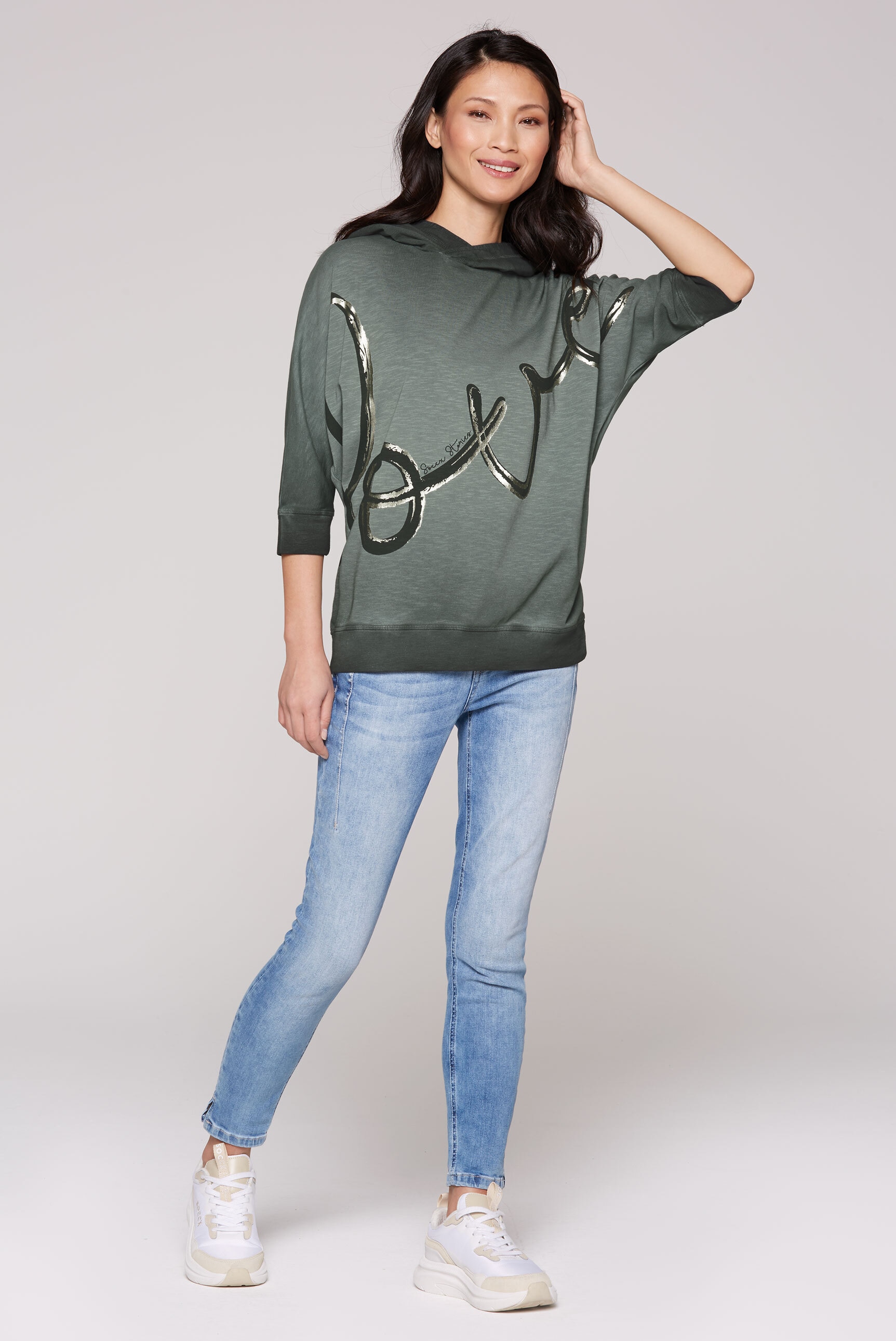 SOCCX Kapuzensweatshirt, mit Fledermausärmeln