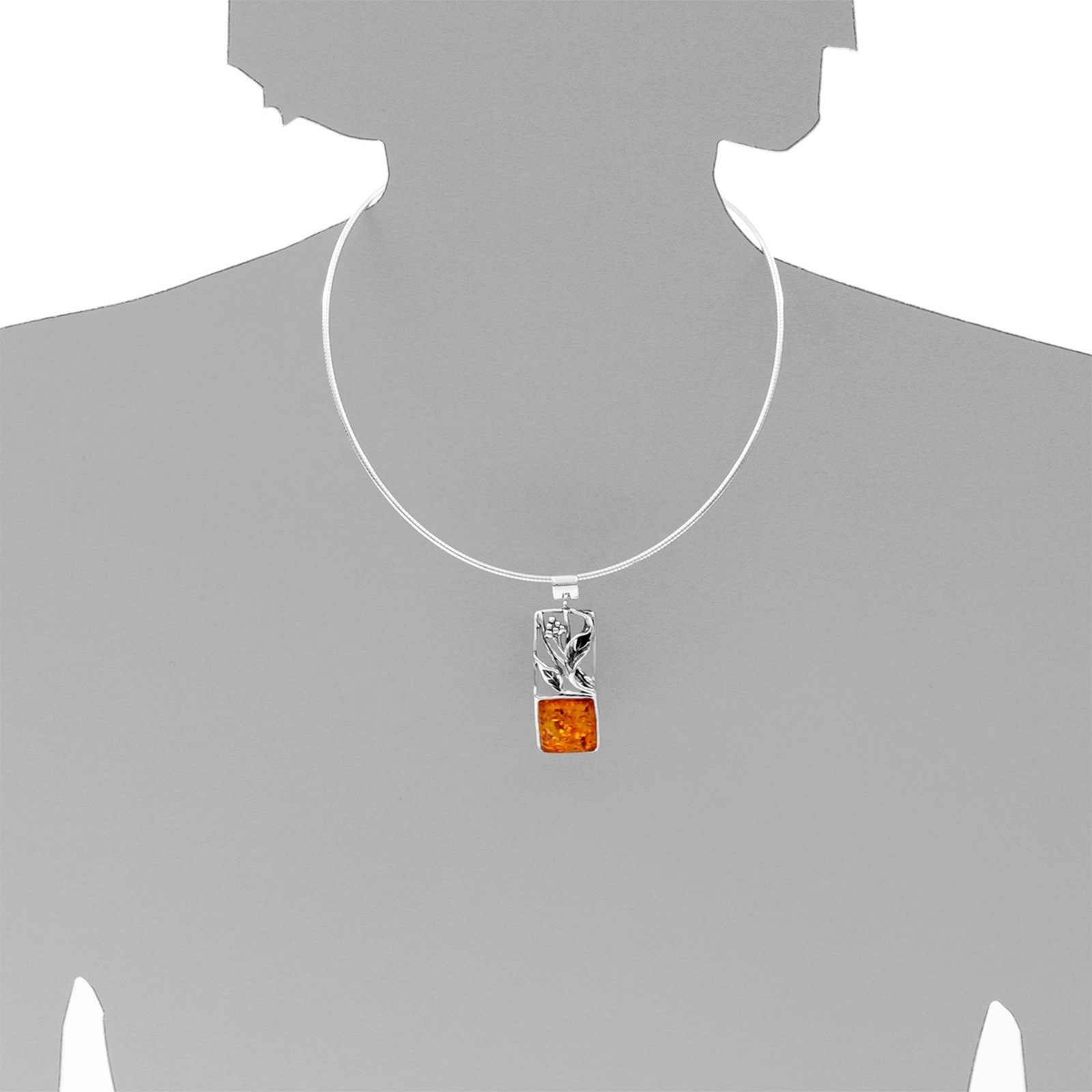 Halsreif OSTSEE-SCHMUCK "Ostsee-Schmuck Halsreif mit Anhänger Vilma" Gr. 42, silber, Halsketten, Damen, 42cm, Silber 925 (Sterlingsilber), L: 42 2