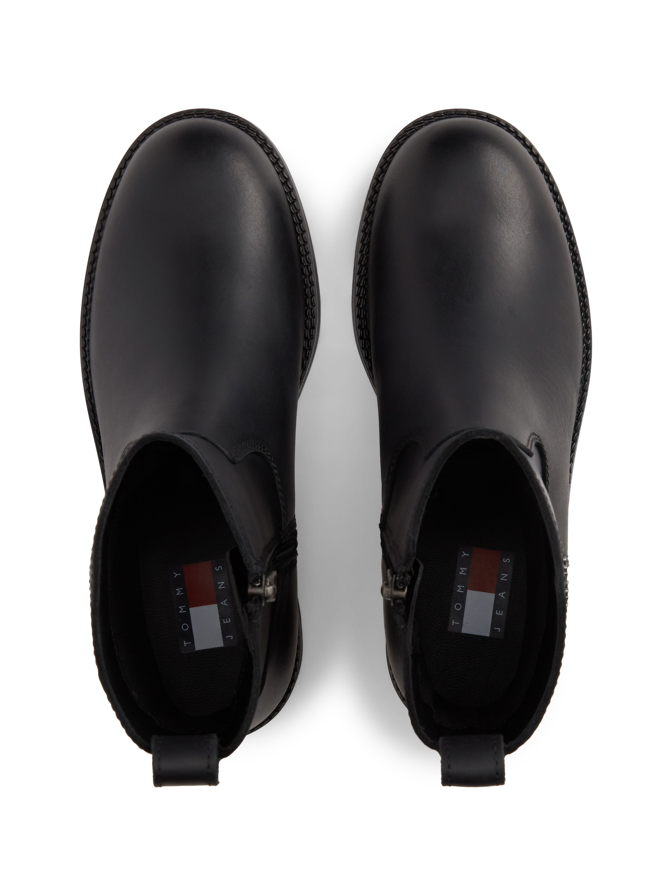 Tommy Jeans Stiefelette »TJW SOFT SOLE CHELSEA BOOTS LTH«  Blockabsatz, Herbstboots mit Logoschriftzug und Anziehlasche