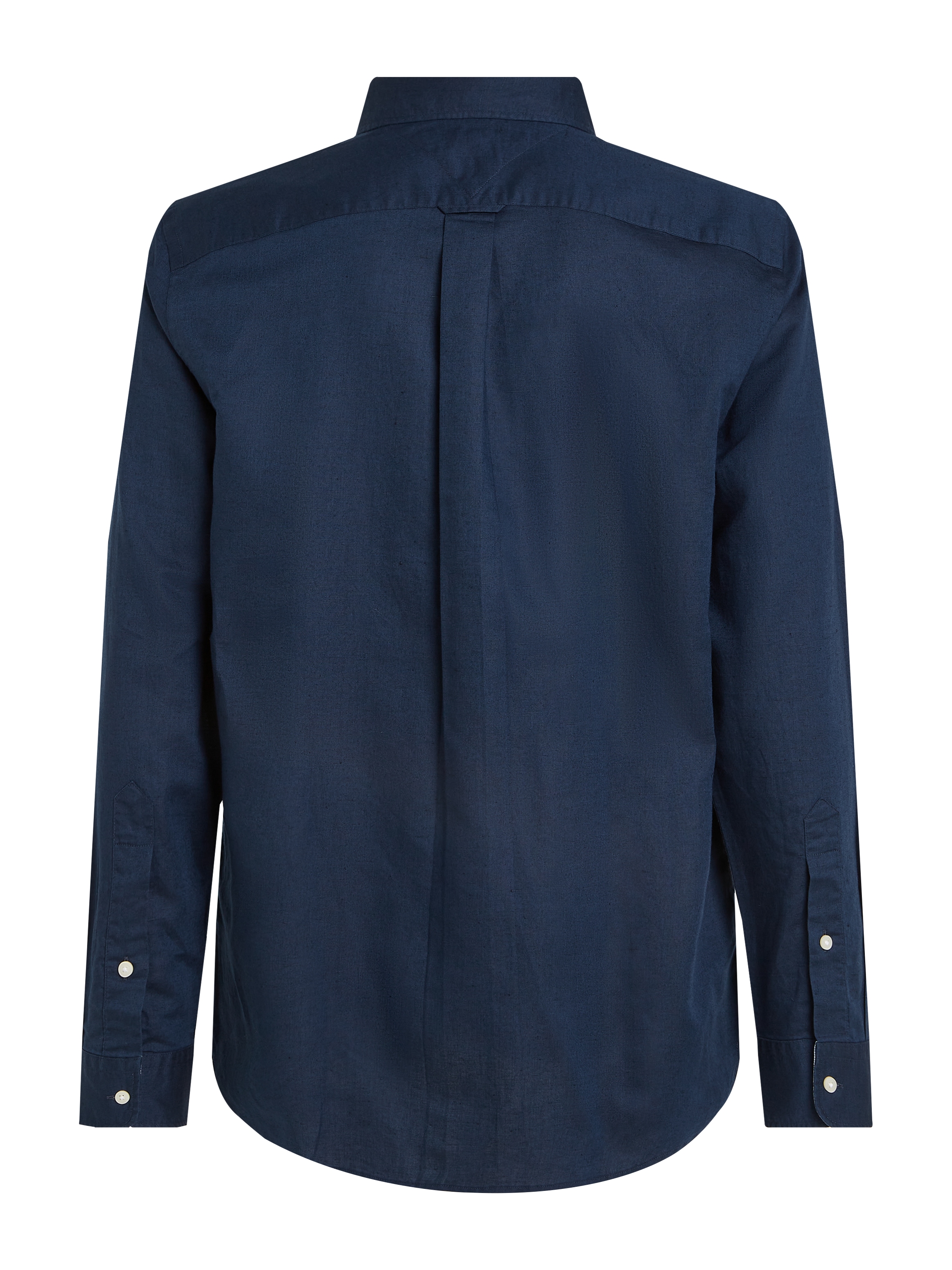 Tommy Hilfiger Langarmhemd »LINEN BLEND SOLID RF SHIRT«, mit Button-down-Kragen