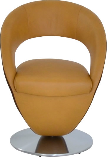 K+W Komfort & Wohnen Esszimmerstuhl "Wave, Drehstuhl" () Design-Drehstuhl, Drehteller in Metall edelstahloptik, Farbkombination