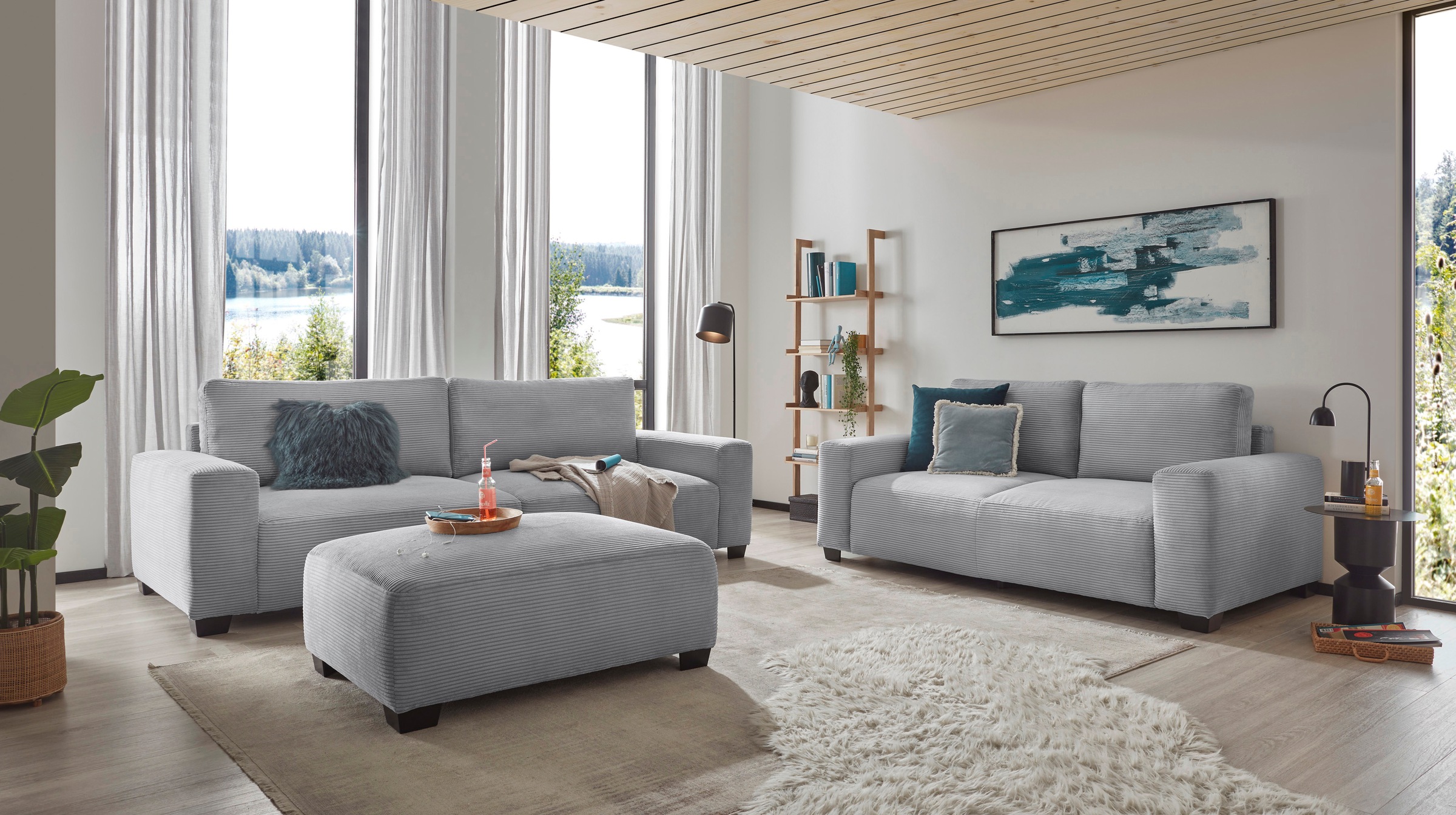 ED EXCITING DESIGN 2-Sitzer "Elba", Big-Sofa mit 2 Rückenkissen günstig online kaufen