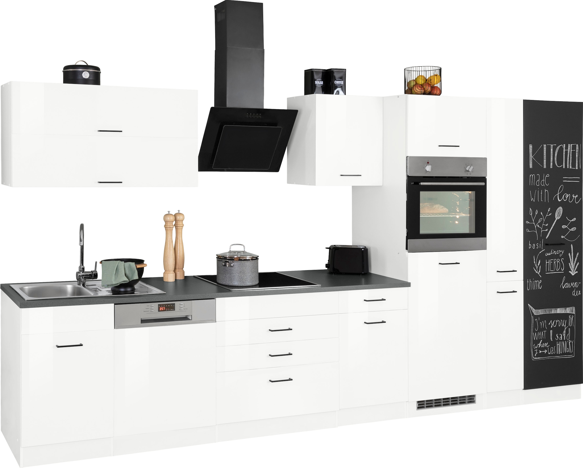 HELD MÖBEL Küchenzeile »Trier«, mit E-Geräten, Breite 380 cm