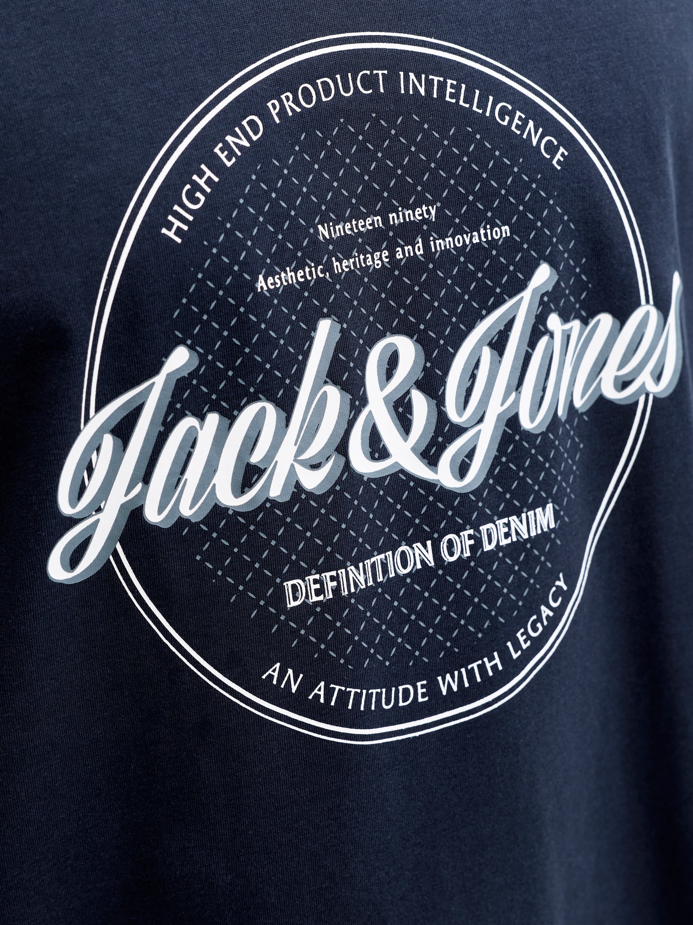 Jack & Jones Rundhalsshirt »JJEDOVER DENIM TEE SS O-NECK SN« mit Logobranding