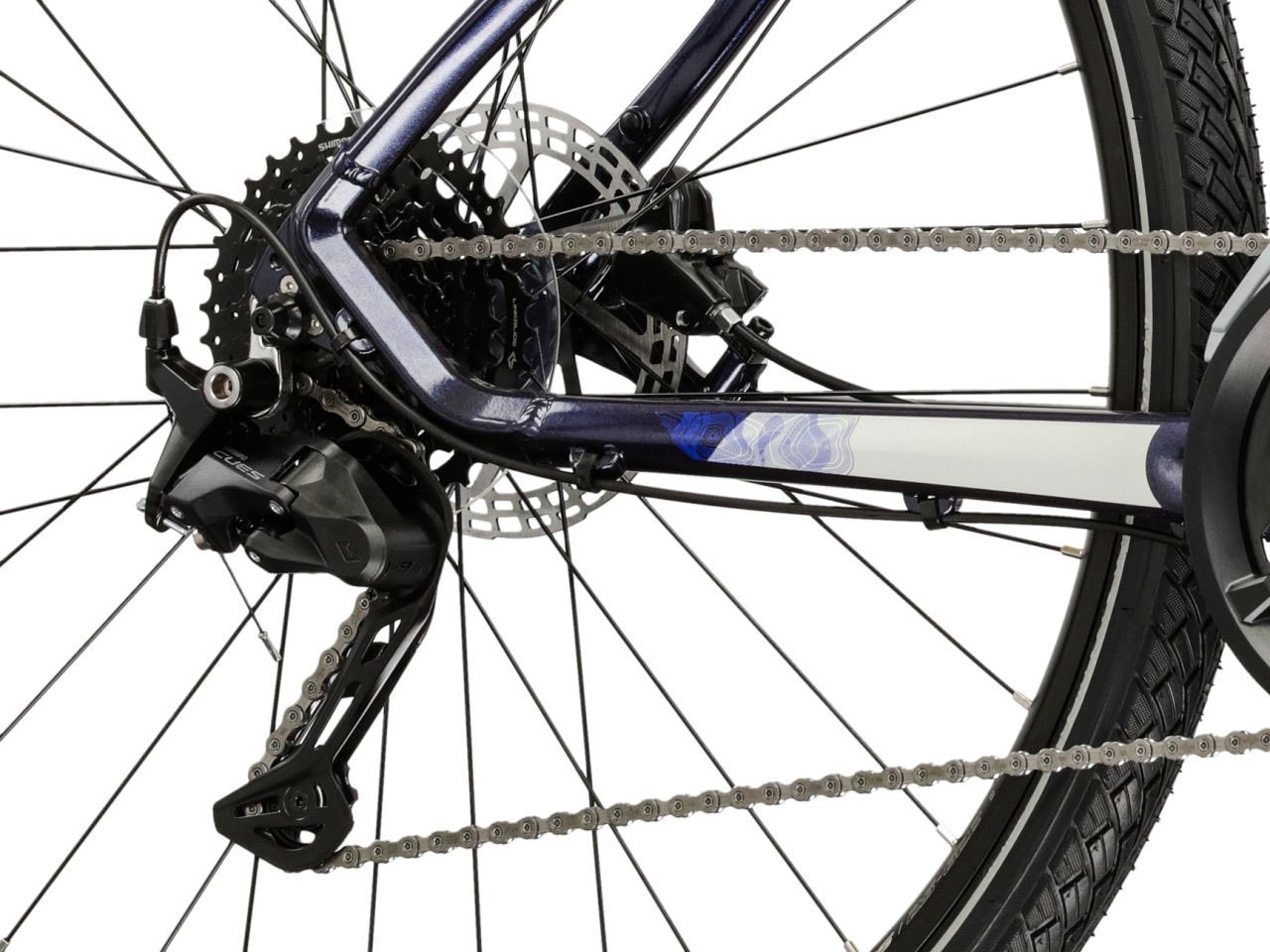 Kross Crossrad »Crossrad Herren 28" Evado 5.0 blau 18 Gänge« 18 Gang Shimano CUES U3020 Schaltwerk Kettenschaltung