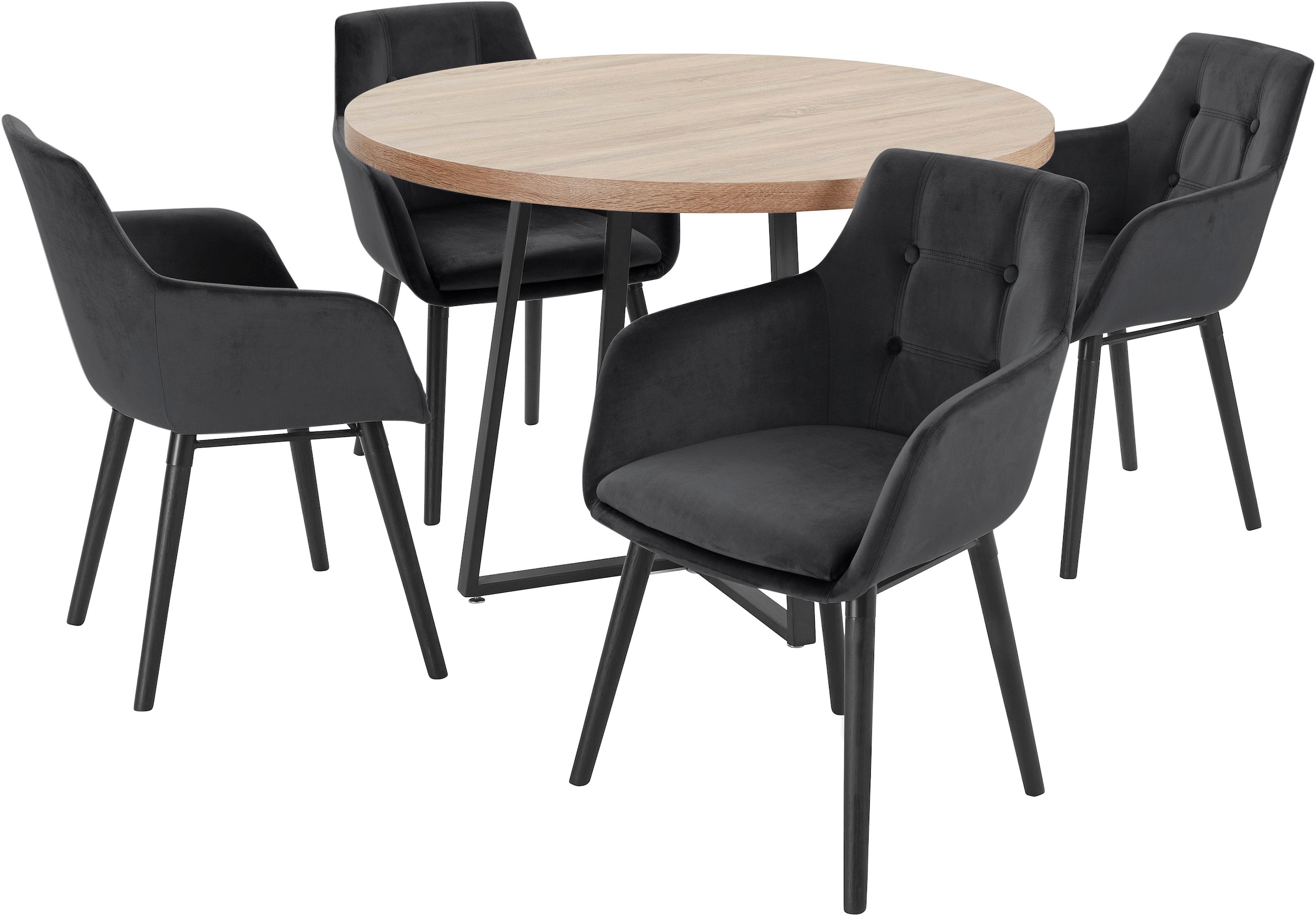 Home affaire Essgruppe 5 Stk. tlg. mit 4 Stühle günstig online kaufen