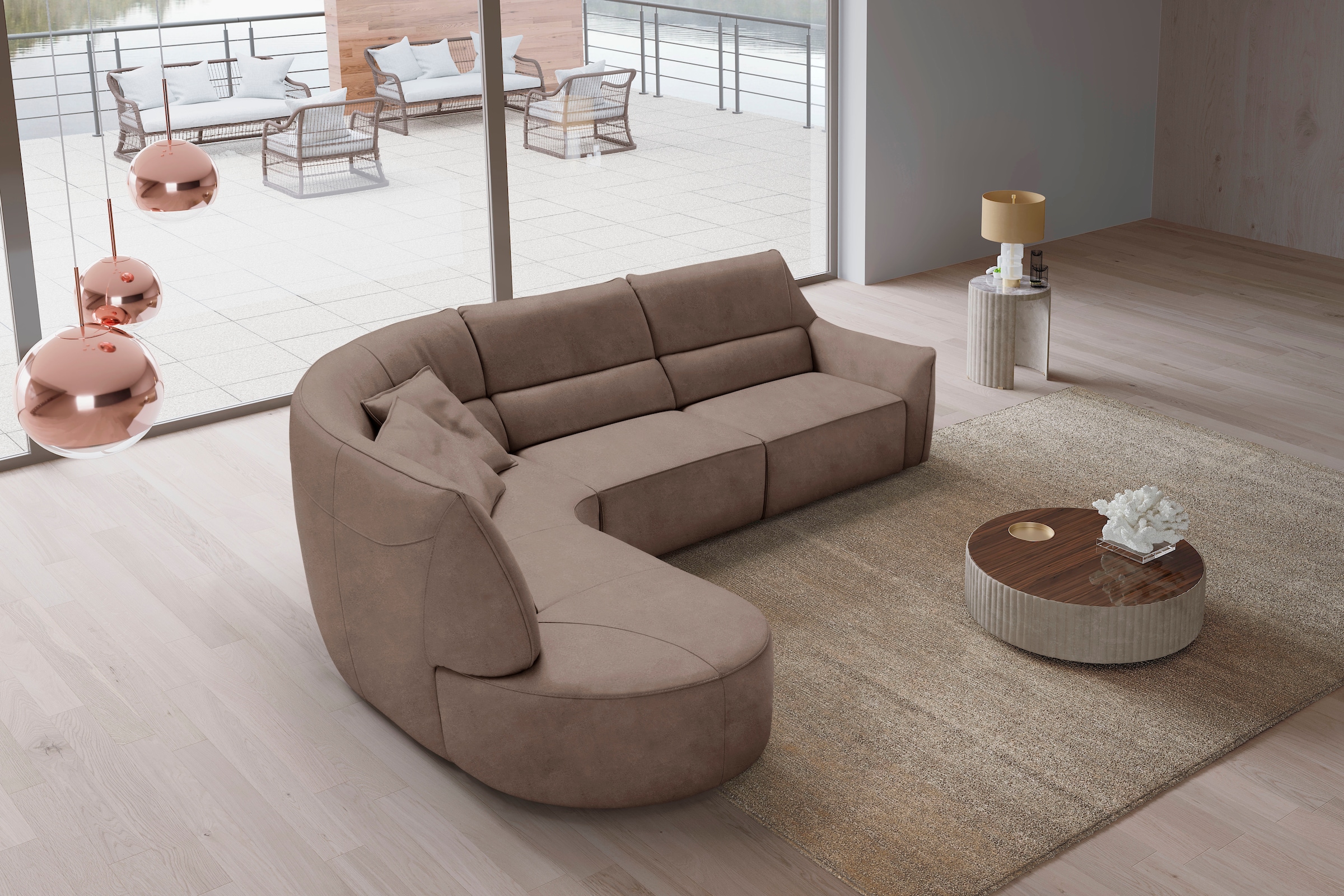 Egoitaliano Ecksofa "Puffy, extravagant & edel, Retro Designsofa, hoher Sit günstig online kaufen