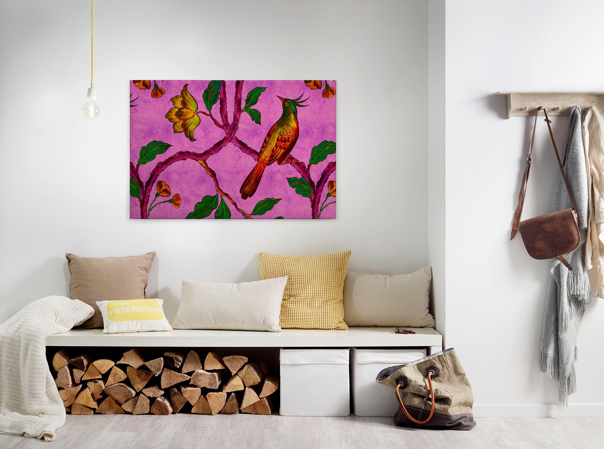 A.S. Création Leinwandbild "bird of paradise" Kunst Vögel 1 Stk. tlg. Keilrahmen Bild Vogel Bunt Leinwand-Bild Wohnzimmer modern Wandbild