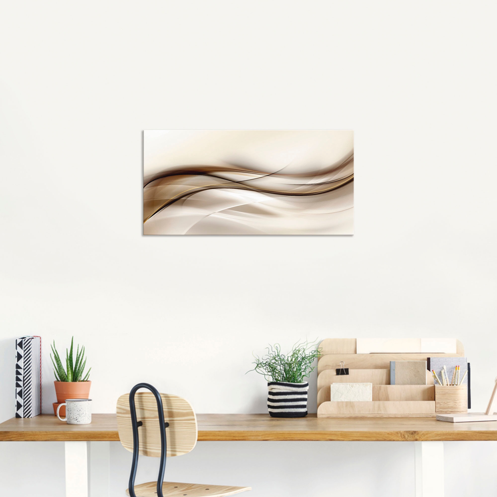 Thumbnail - Artland Wandbild "Braune abstrakte Welle" Muster 1 Stk. tlg. als Alubild, Outdoorbild, Leinwandbild, Poster, Wandaufkleb...