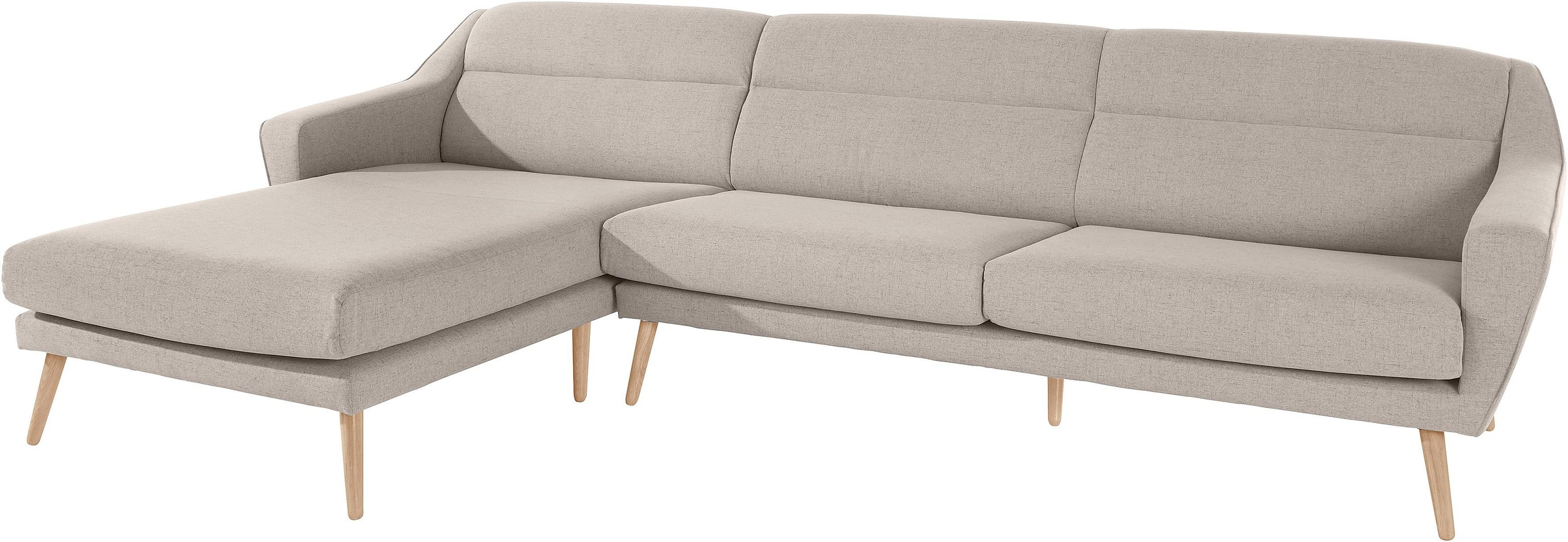 andas Ecksofa "Bille L-Form", mit Naht im Rückenkissen und Beinen aus Eiche günstig online kaufen