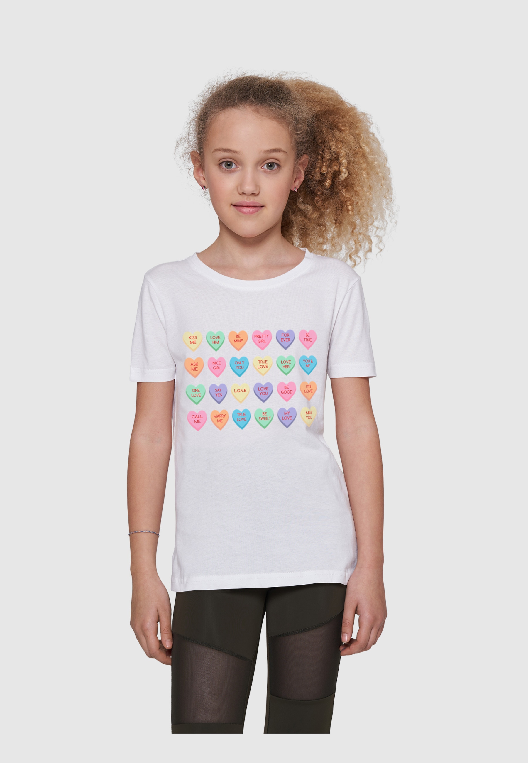 MisterTee T-Shirt »MisterTee Damen Kids Sweet Heart Candy Tee« 1