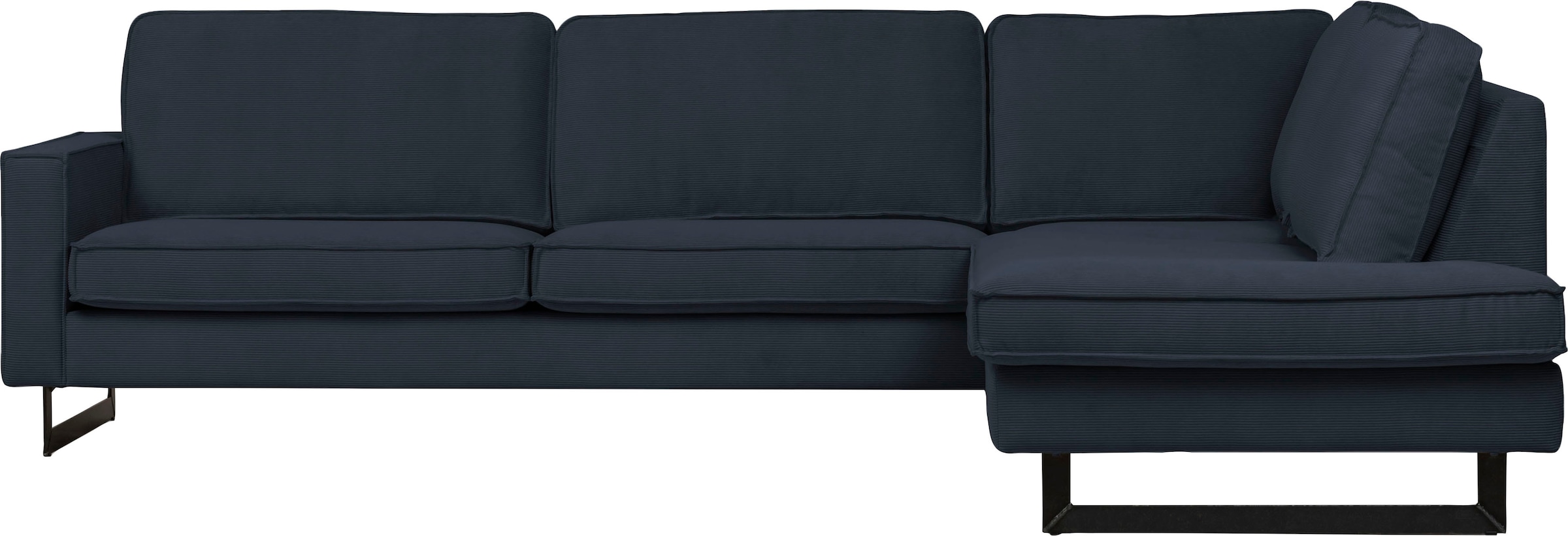 Places of Style Ecksofa »Pinto, 290 cm, Ottomane links / rechts«, Cord, Feincord, Luxus-Microfaser Leder und Chenille