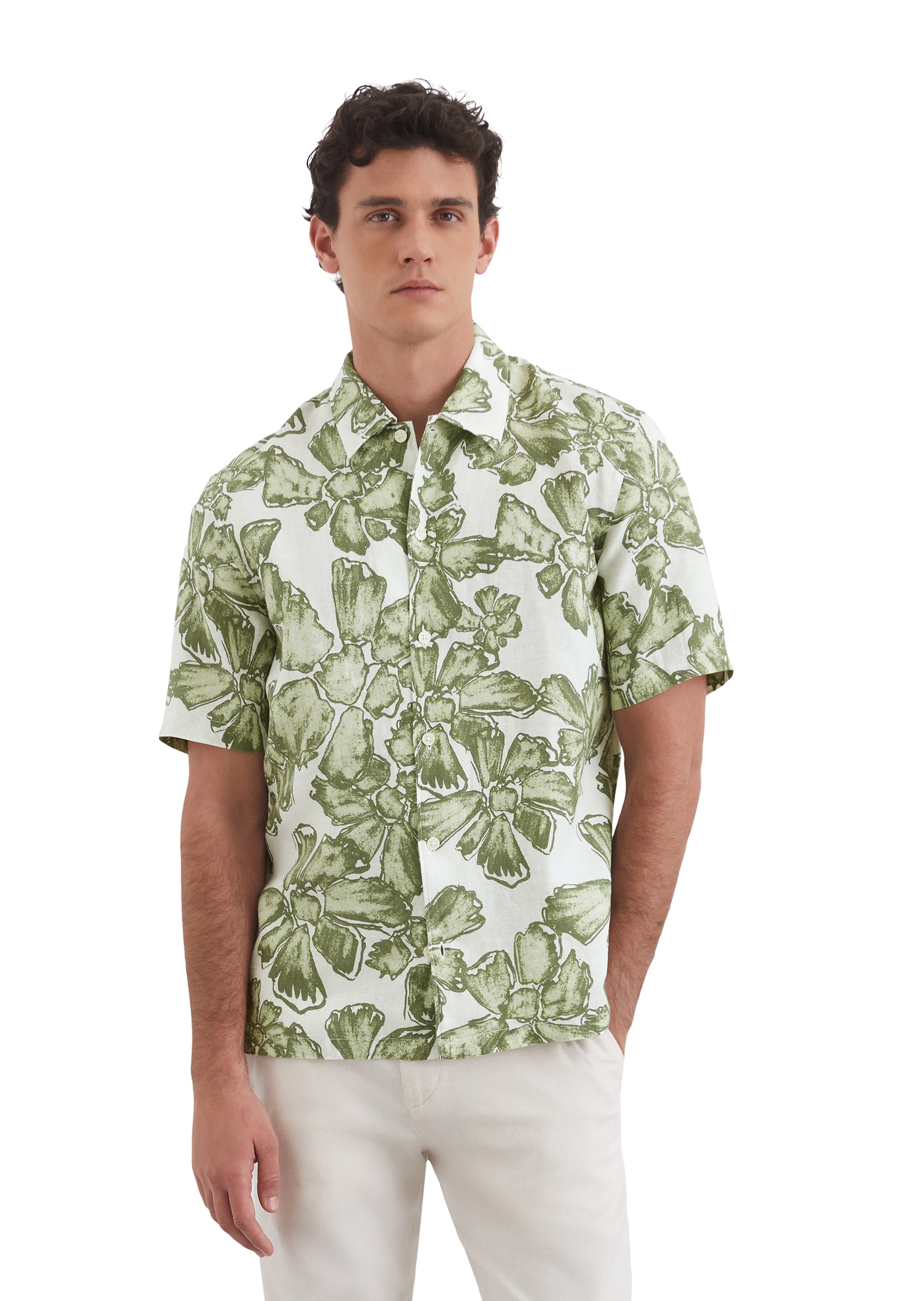 Marc OPolo Kurzarmhemd "aus reinem Leinen" günstig online kaufen