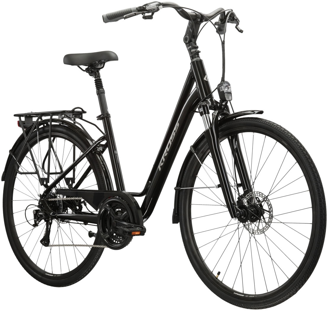 Kross Cityrad »KROSS Citybike Sentio 3.0 schwarz 24 Gänge«, 24 Gang, Shimano, ACERA M3020 Schaltwerk, Kettenschaltung